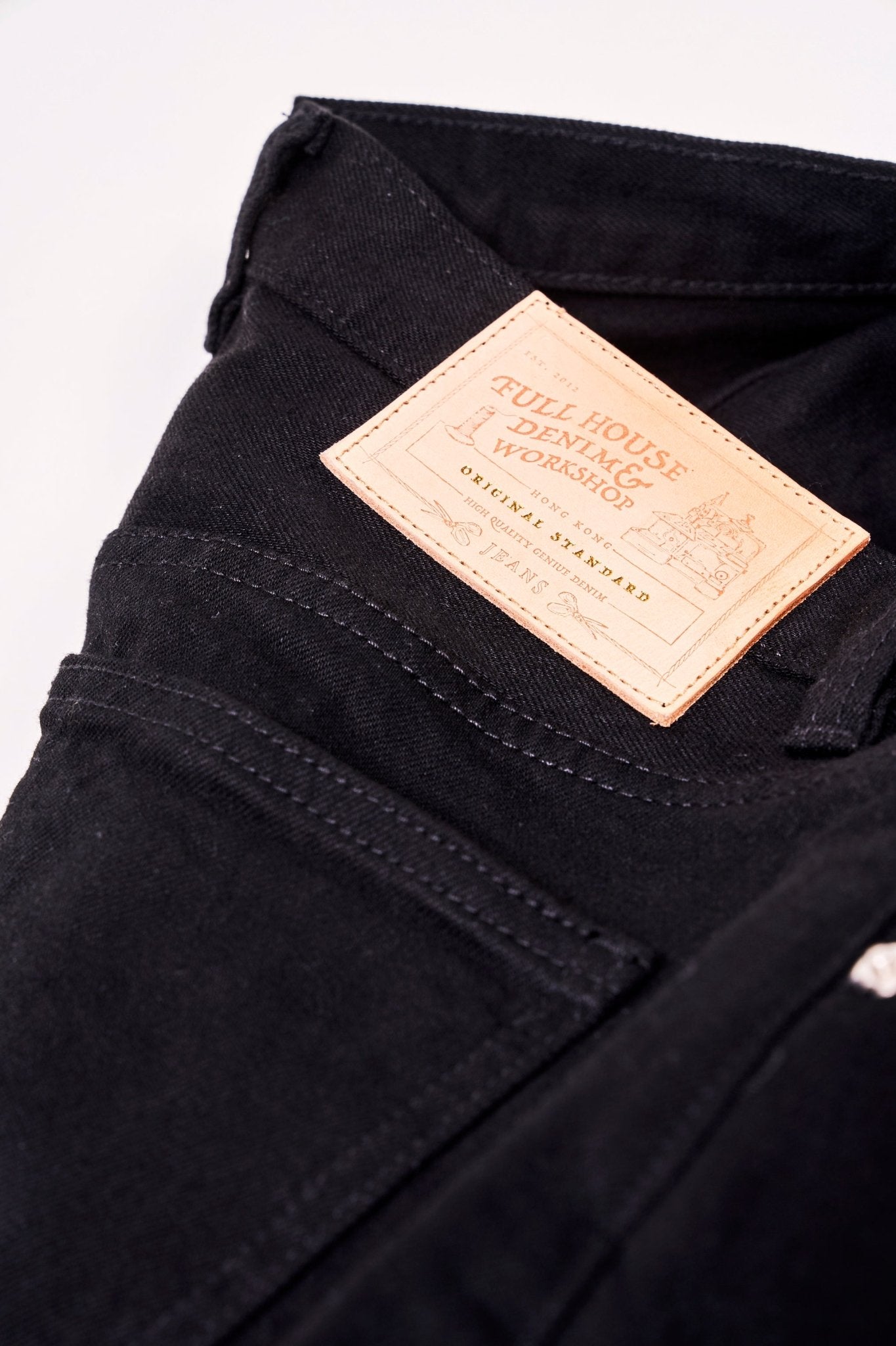 13oz. Selvage 1940s High Waist Black Jeans - Full House Denim & Workshop