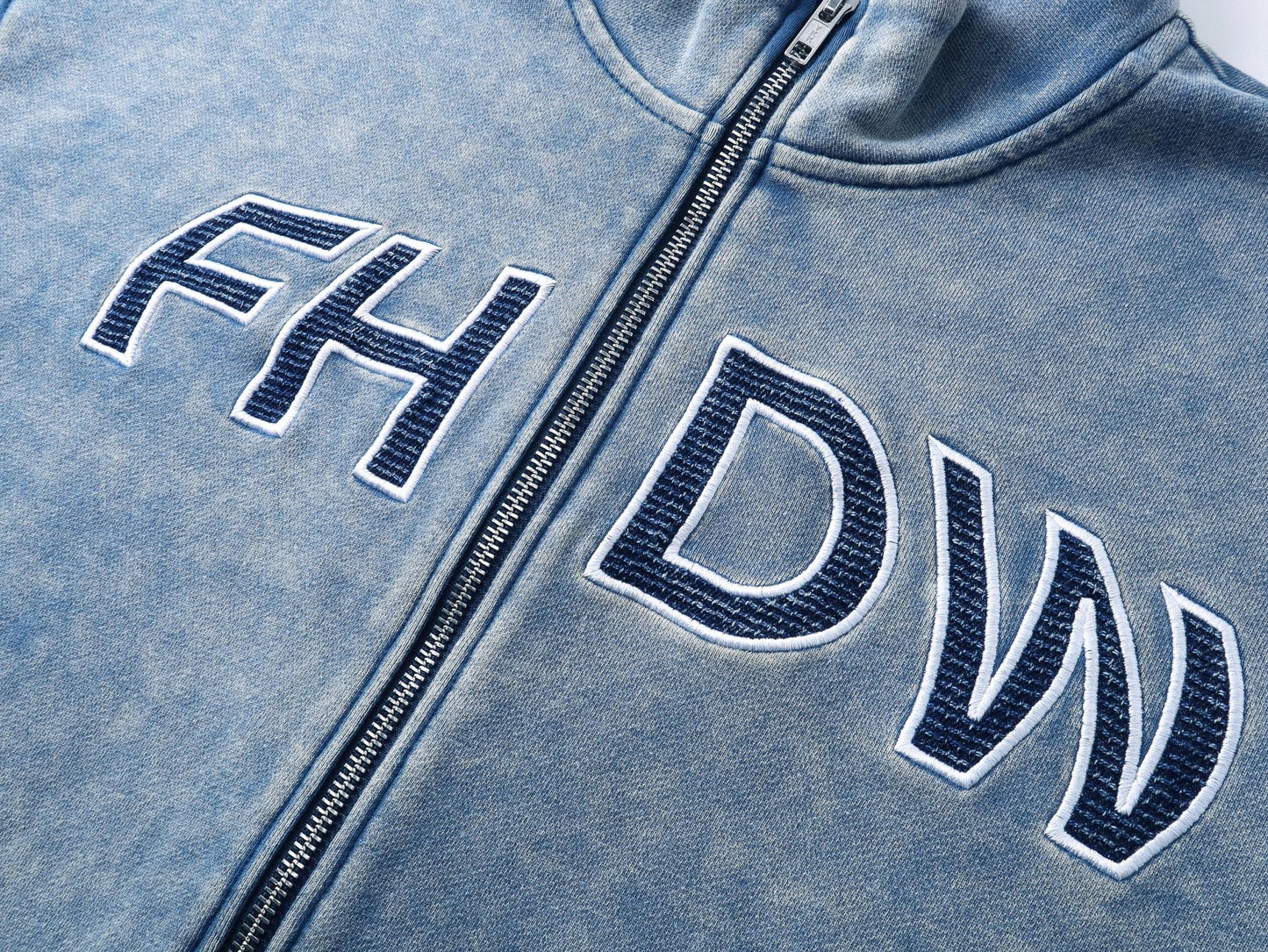 Appliqué Snow Washed Athletic Jacket - Full House Denim & Workshop