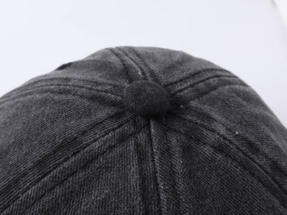 【Black】Full - Embroidery Stone Washed Cap - Full House Denim & Workshop