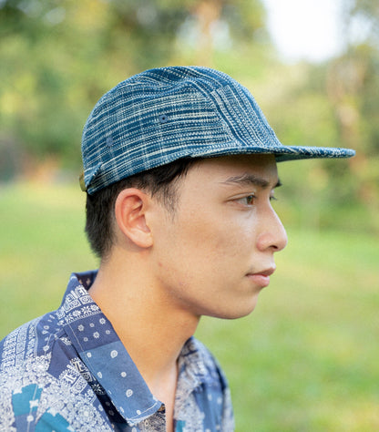 Blue & White 5 Panel Cap 藍白紗混紡五片帽 - Full House Denim & Workshop