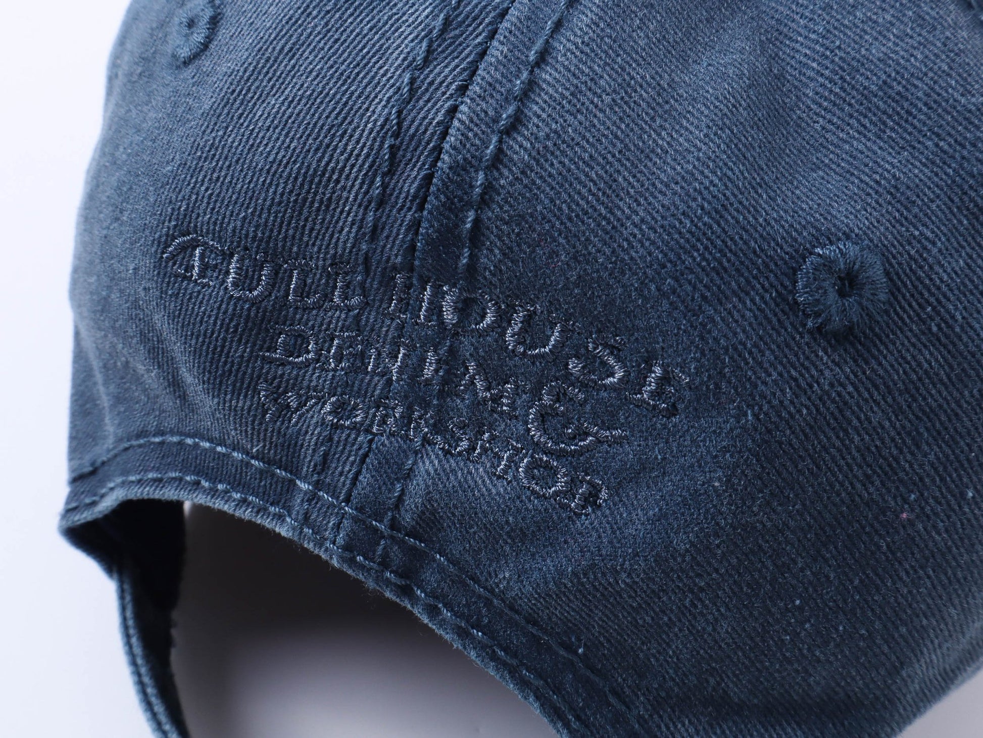 【Blue】Full - Embroidery Stone Washed Cap - Full House Denim & Workshop