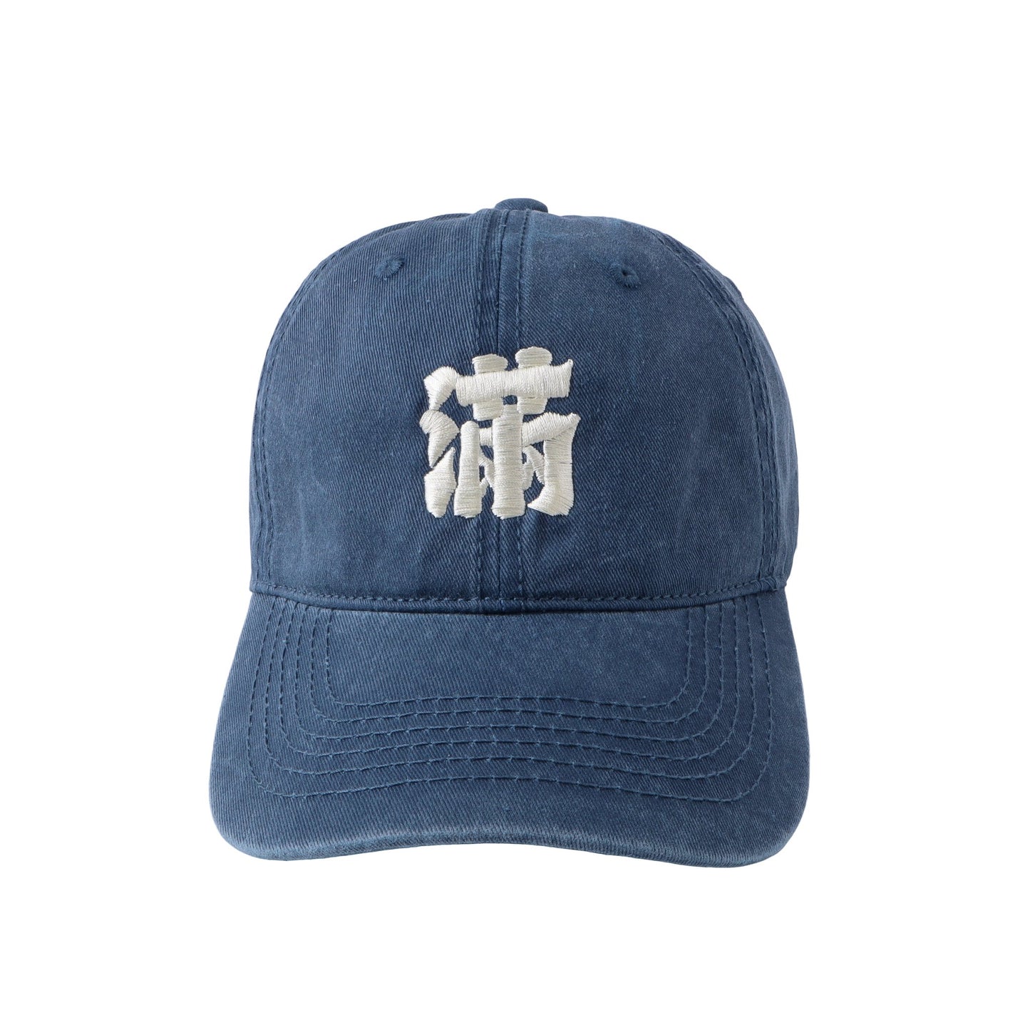 【Blue】Full - Embroidery Stone Washed Cap - Full House Denim & Workshop