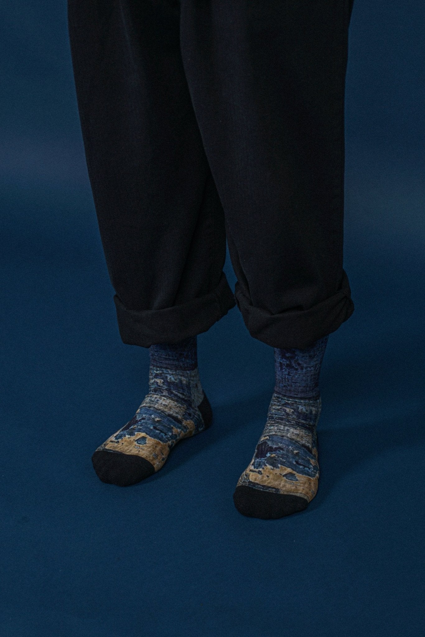 Boro & Sashiko Digital Print Socks - Full House Denim & Workshop