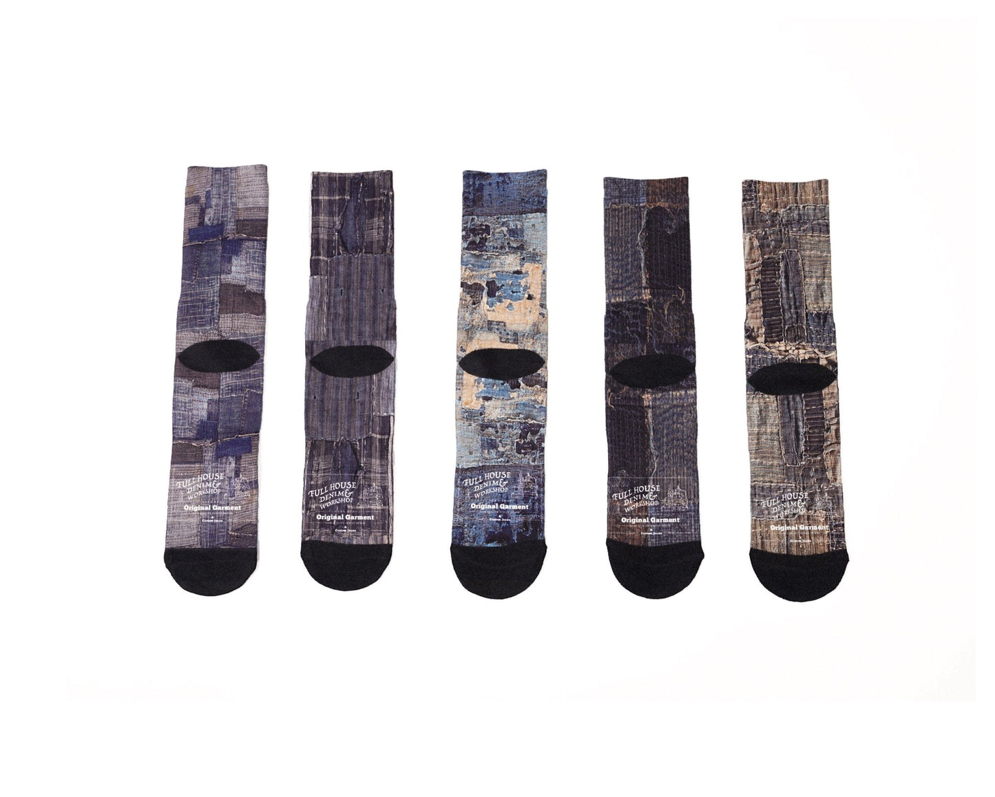 Boro & Sashiko Digital Print Socks - Full House Denim & Workshop