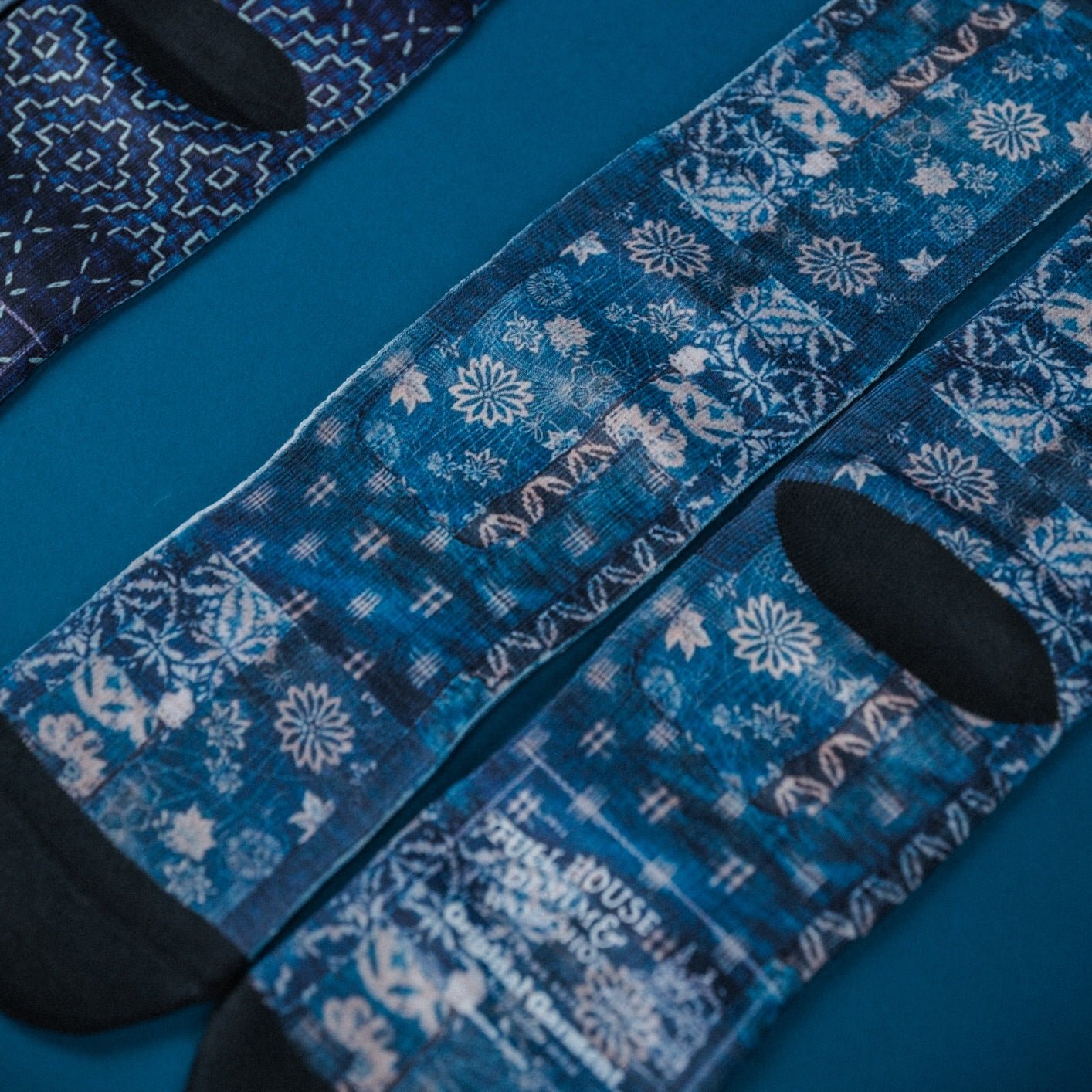 Boro & Sashiko Digital Print Socks II - Full House Denim & Workshop