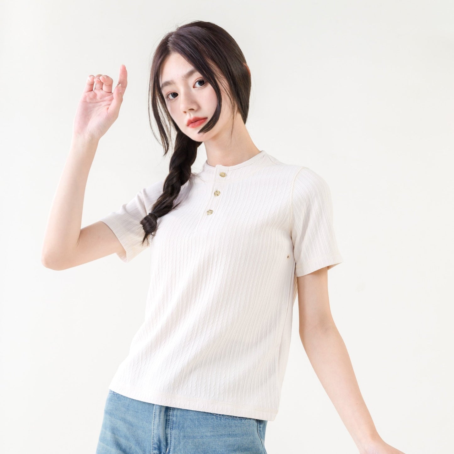 【男女同款】Corrugated Cotton Henley T-Shirt 瓦通棉亨利領T-Shirt - Full House Denim & Workshop