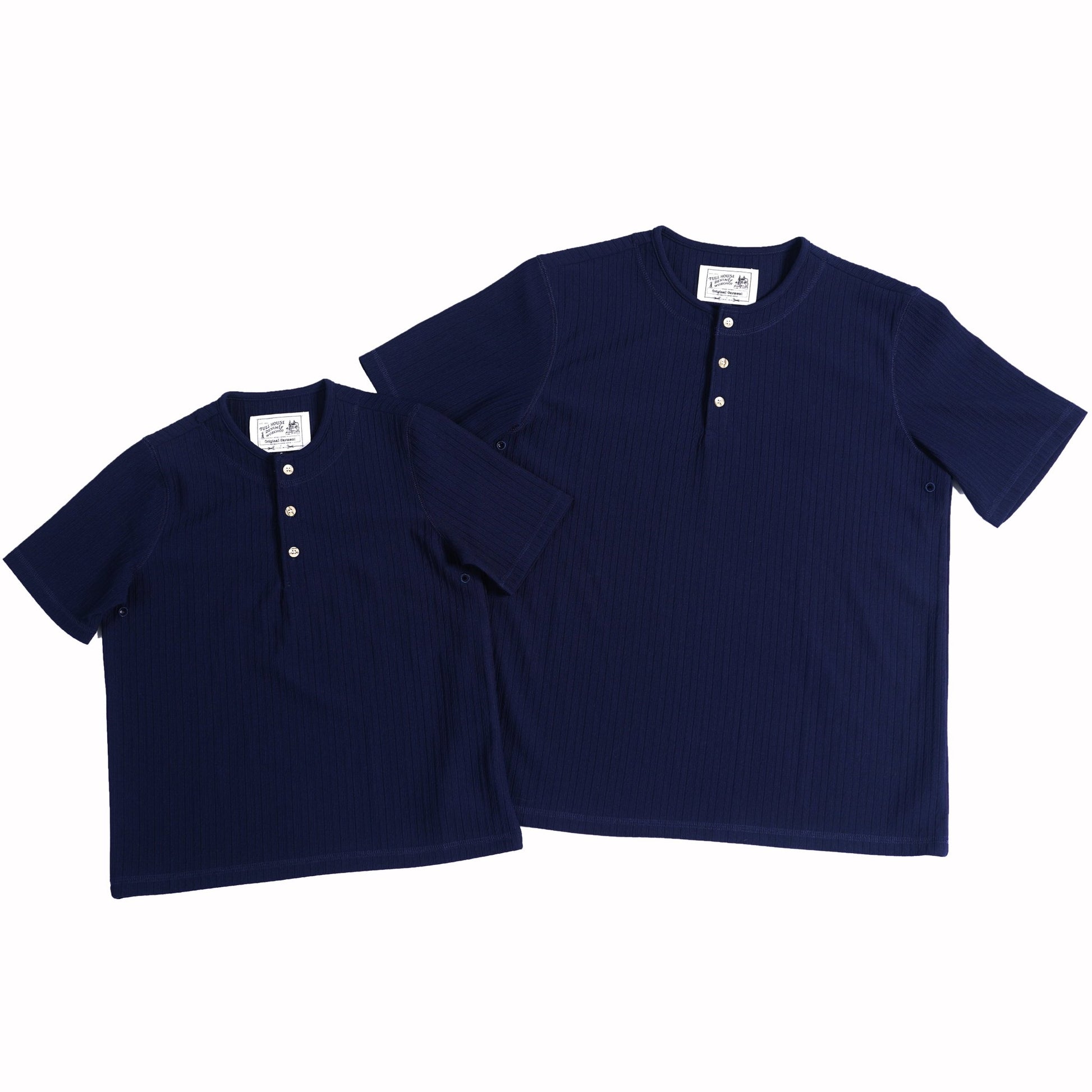 【男女同款】Corrugated Cotton Henley T-Shirt 瓦通棉亨利領T-Shirt - Full House Denim & Workshop