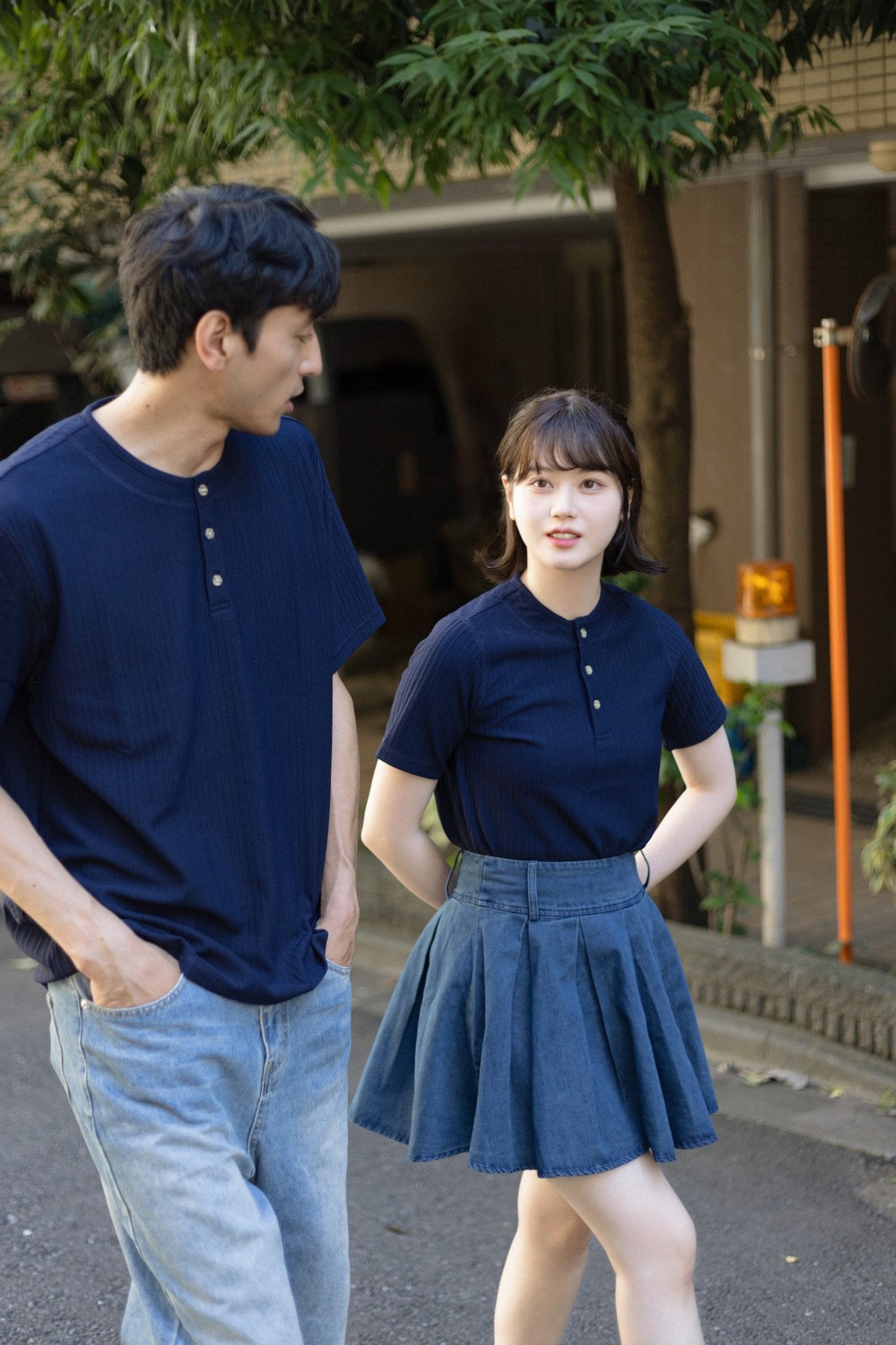 【男女同款】Corrugated Cotton Henley T-Shirt 瓦通棉亨利領T-Shirt - Full House Denim & Workshop