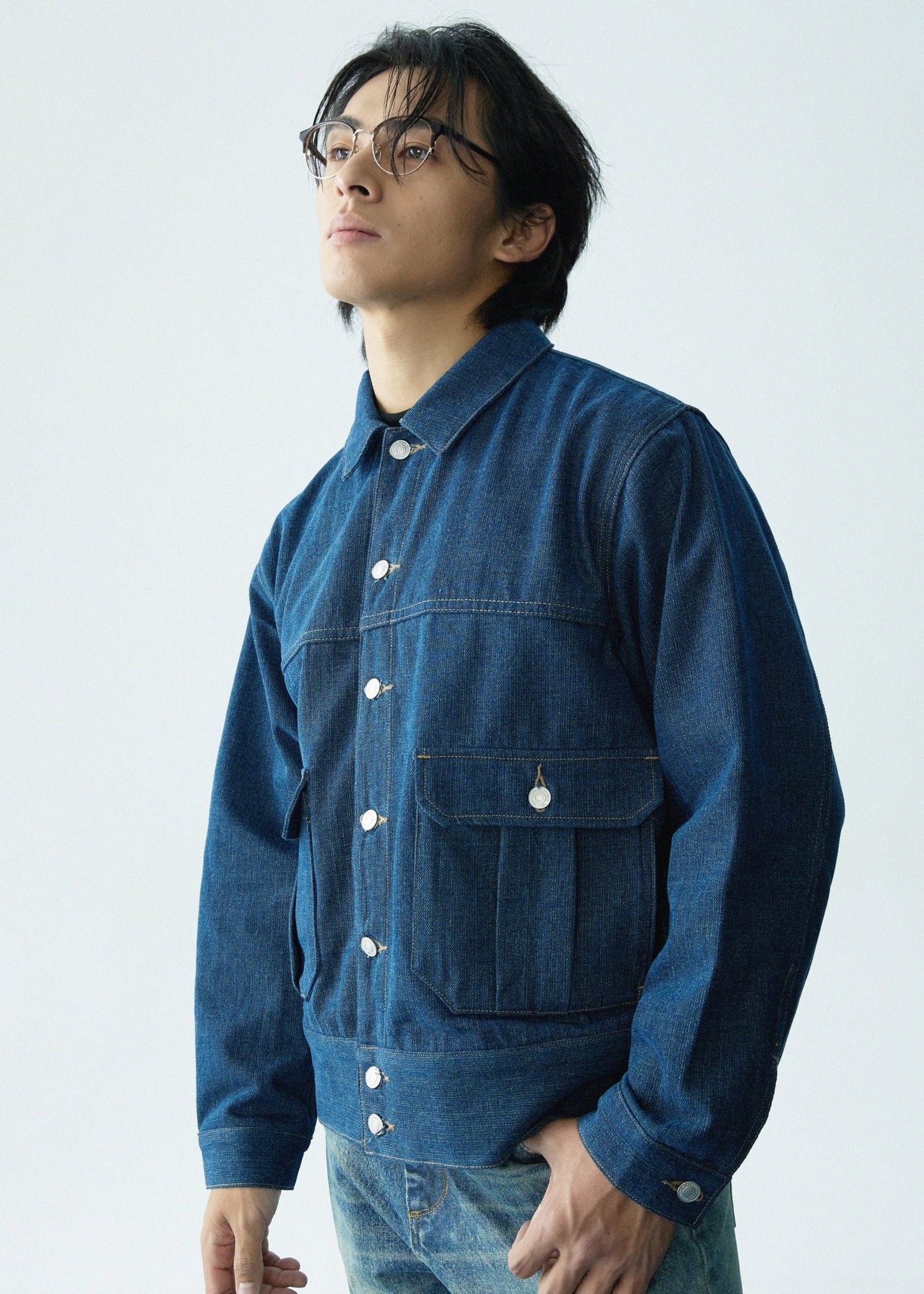 Double Lower Pocket Loose Denim JKT - Full House Denim & Workshop