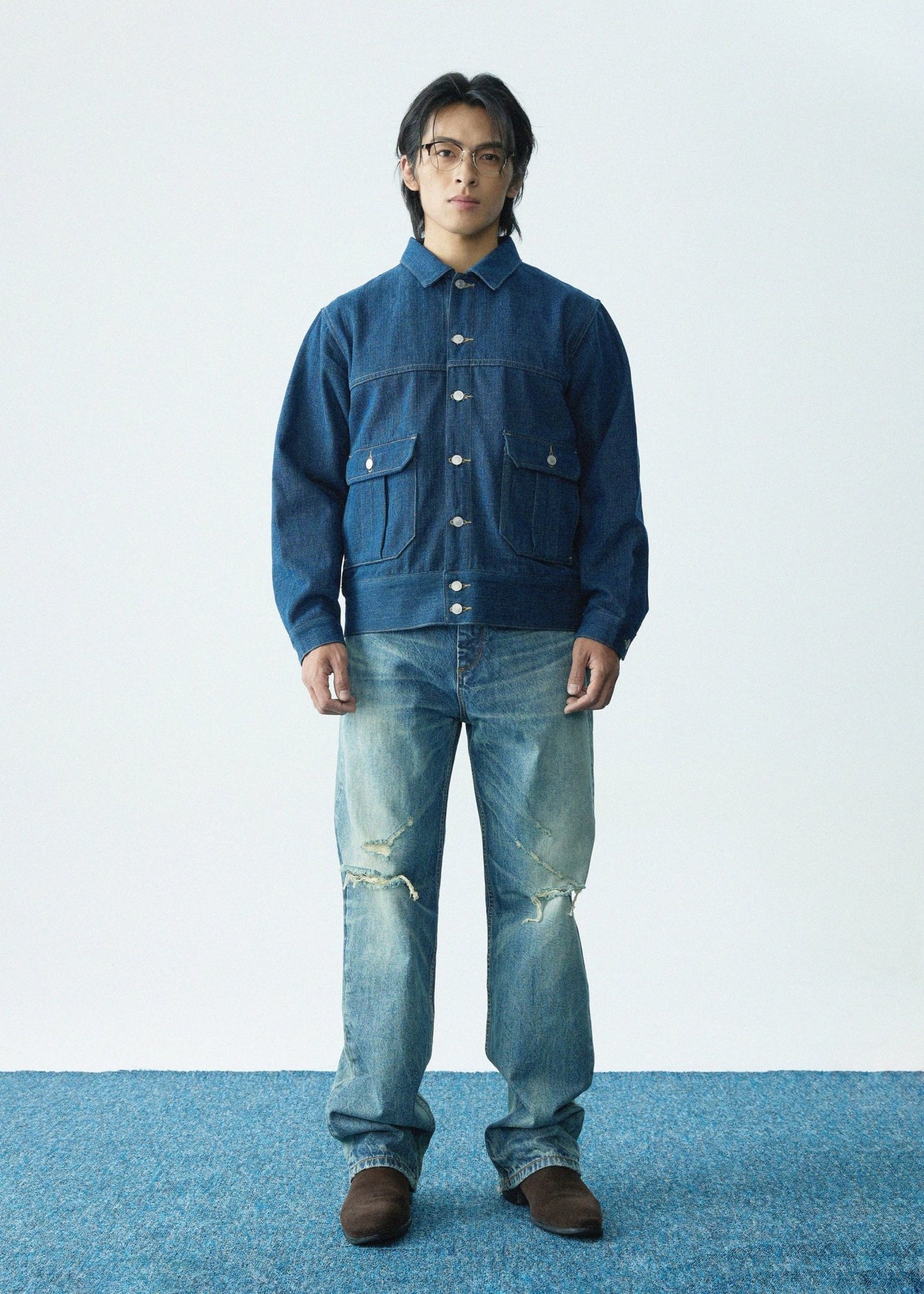 Double Lower Pocket Loose Denim JKT - Full House Denim & Workshop