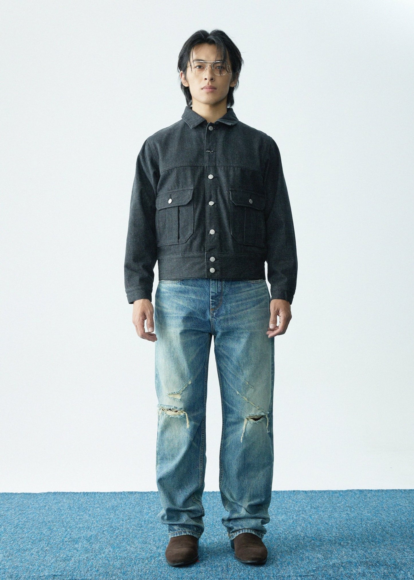 Double Lower Pocket Loose Denim JKT - Full House Denim & Workshop