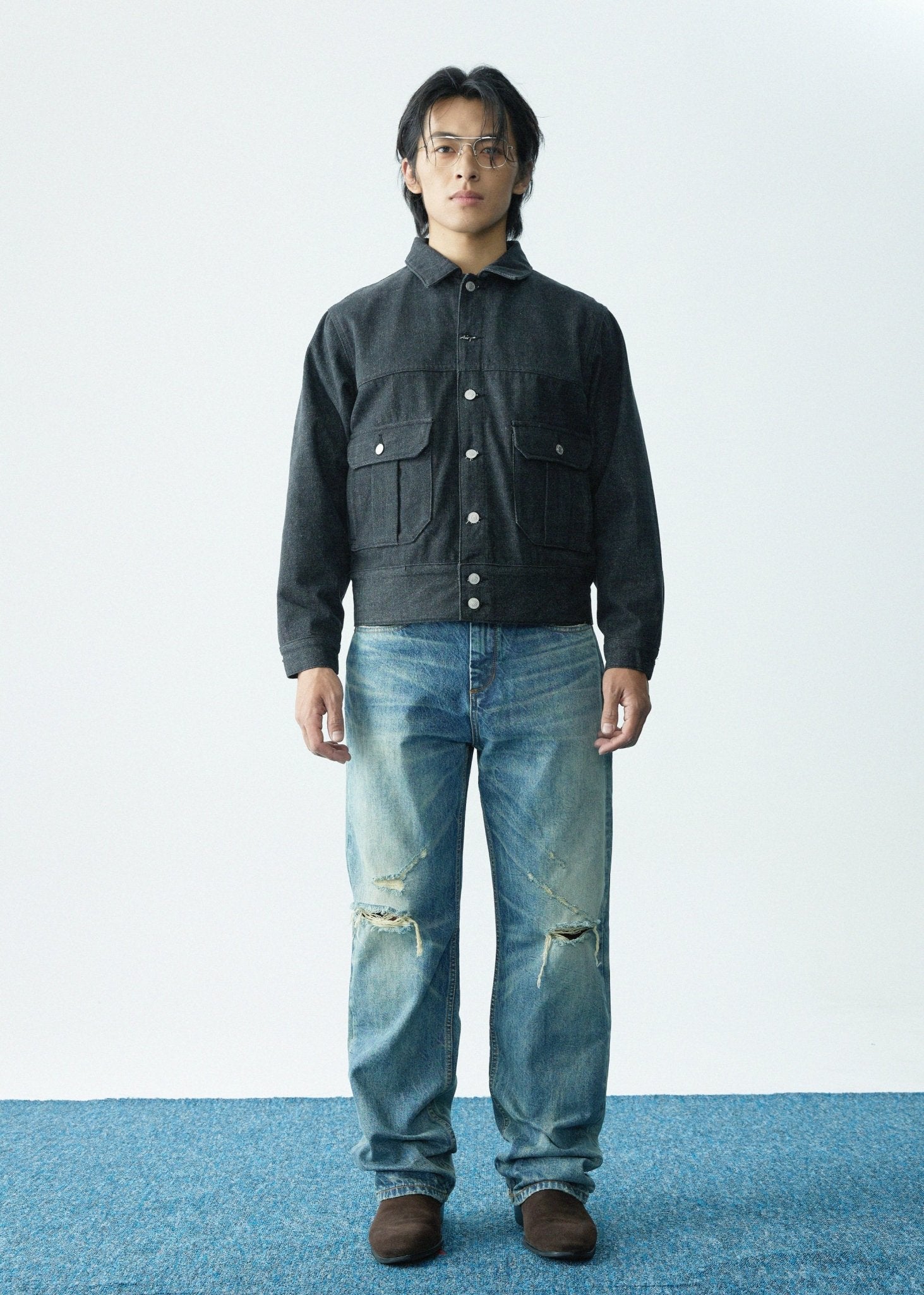 Double Lower Pocket Loose Denim JKT - Full House Denim & Workshop