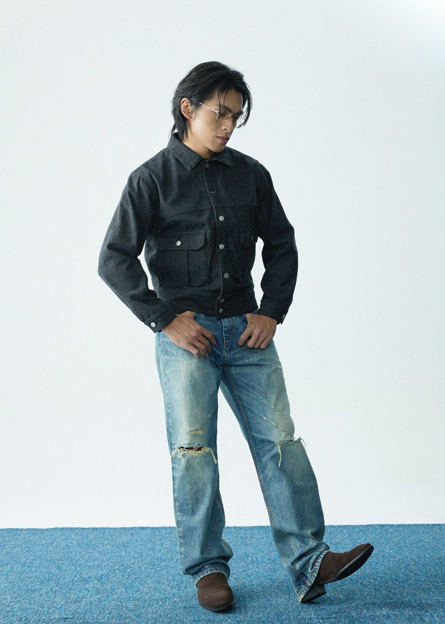 Double Lower Pocket Loose Denim JKT - Full House Denim & Workshop