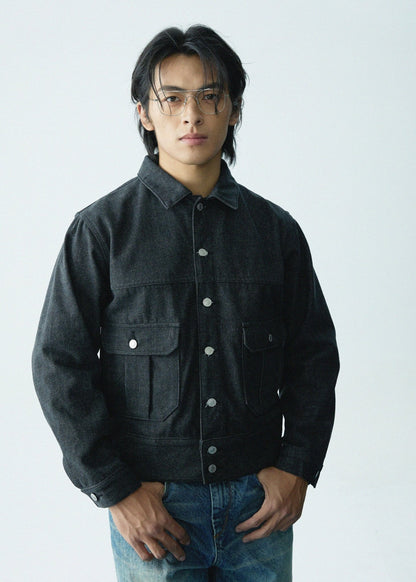 Double Lower Pocket Loose Denim JKT - Full House Denim & Workshop