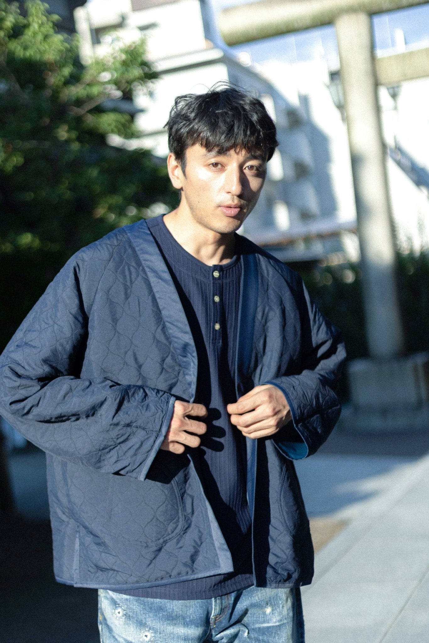 雙面すもう兎 Embroidery Reversible Kimono - Full House Denim & Workshop