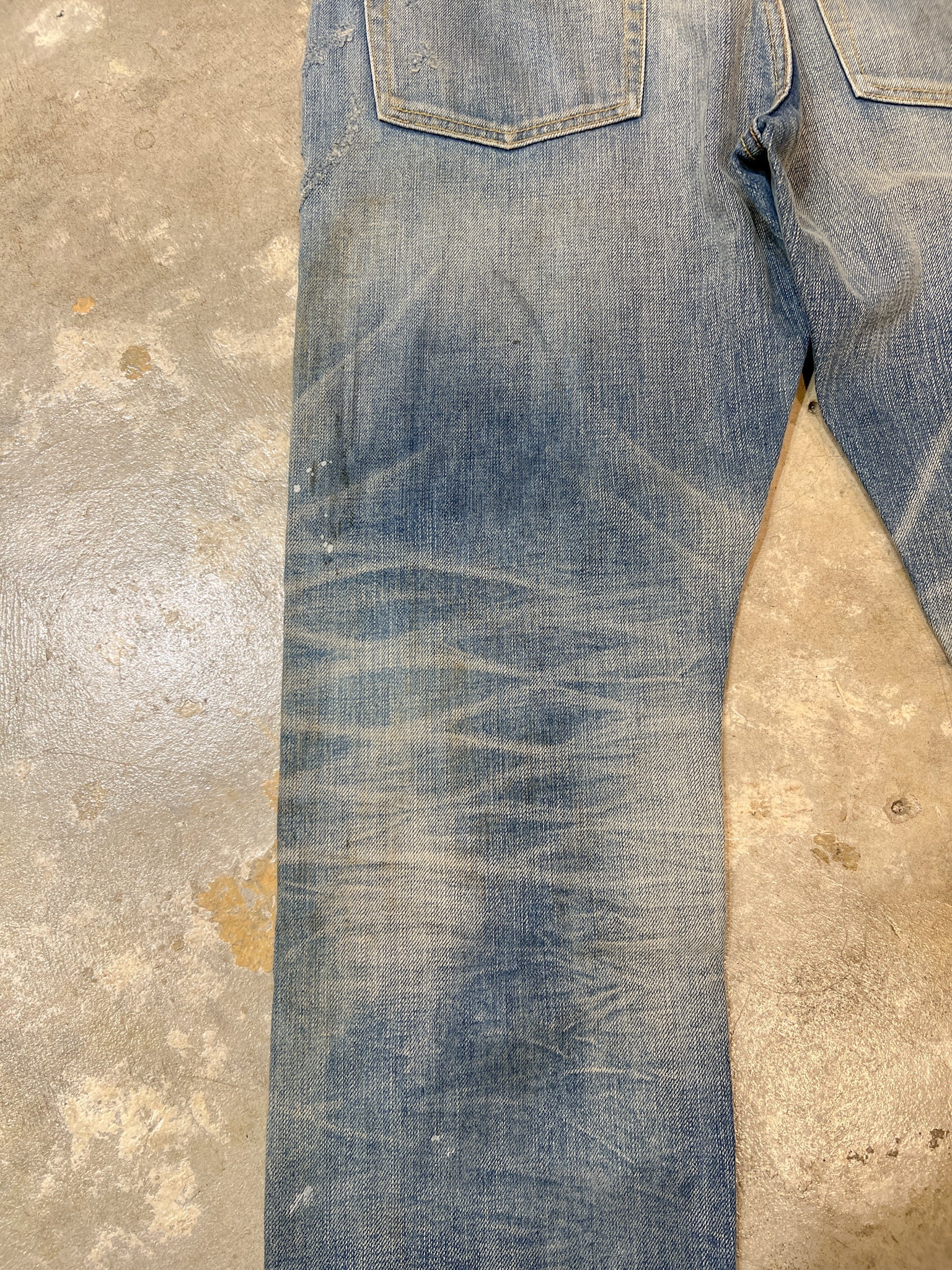 F05 Damaged Crushing Denim Jeans - Full House Denim & Workshop