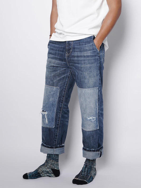 FH02 Damaged Washed Jeans Series【Type A】 - Full House Denim & Workshop