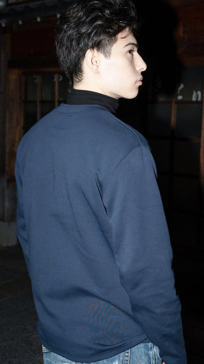 Golden Button High Collar Long Sleeve T-Shirt 金鈕企領長袖T-Shirt - Full House Denim & Workshop