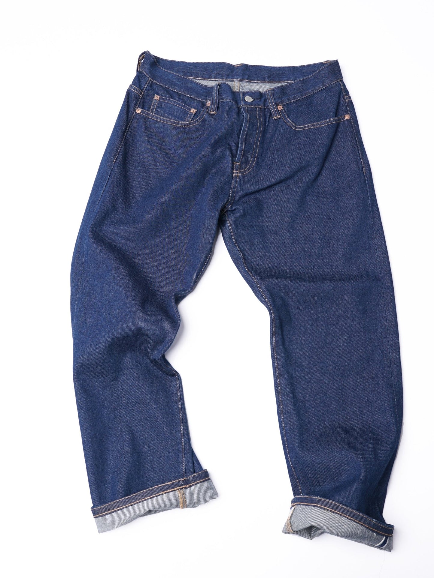 【訂製】H07 Indigo High - Rise 14oz. Straight Cut Jeans - Full House Denim & Workshop