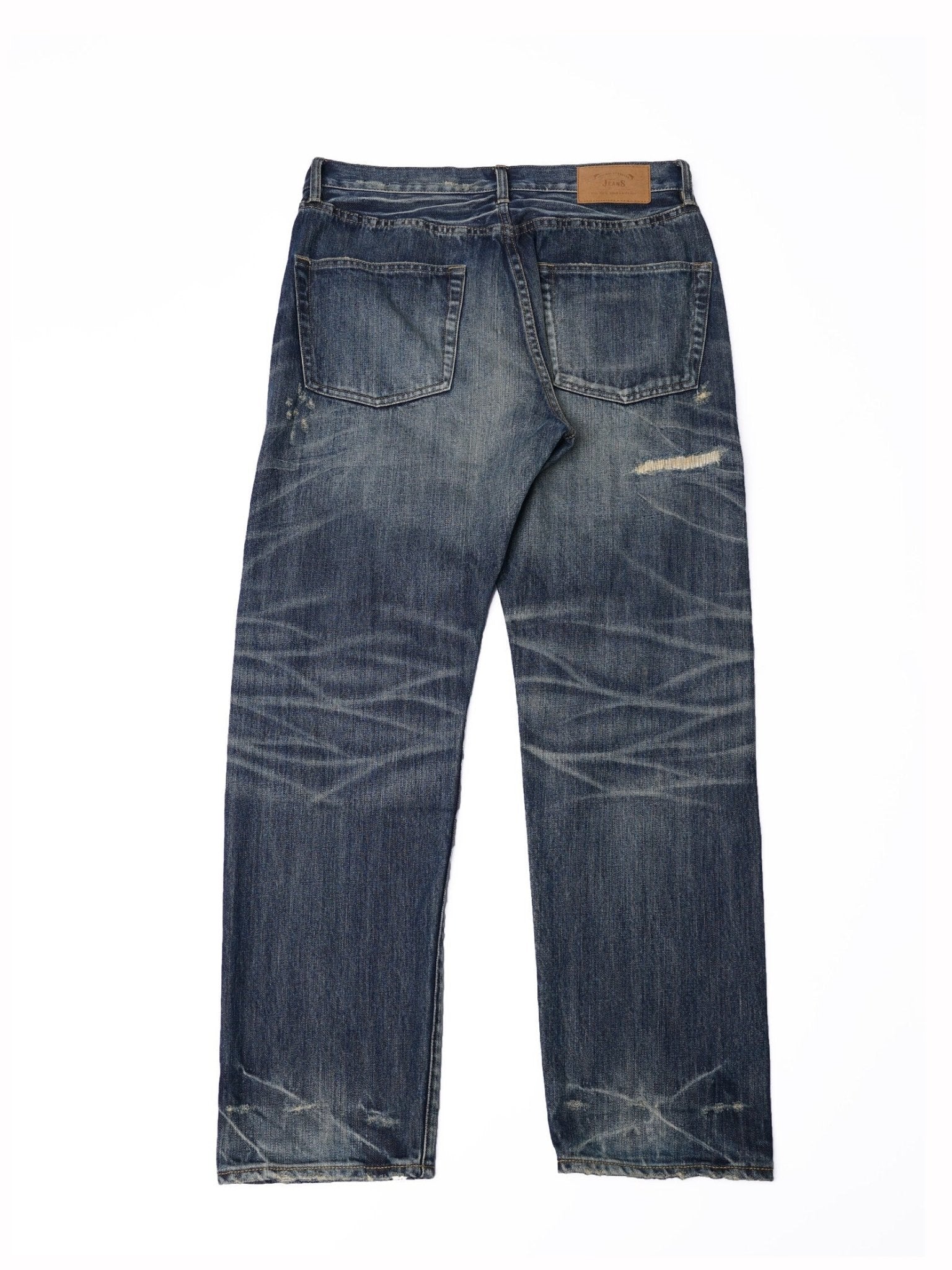 【訂製】HG01 16oz. Damaged Crush Straight Cut Jeans - Full House Denim & Workshop