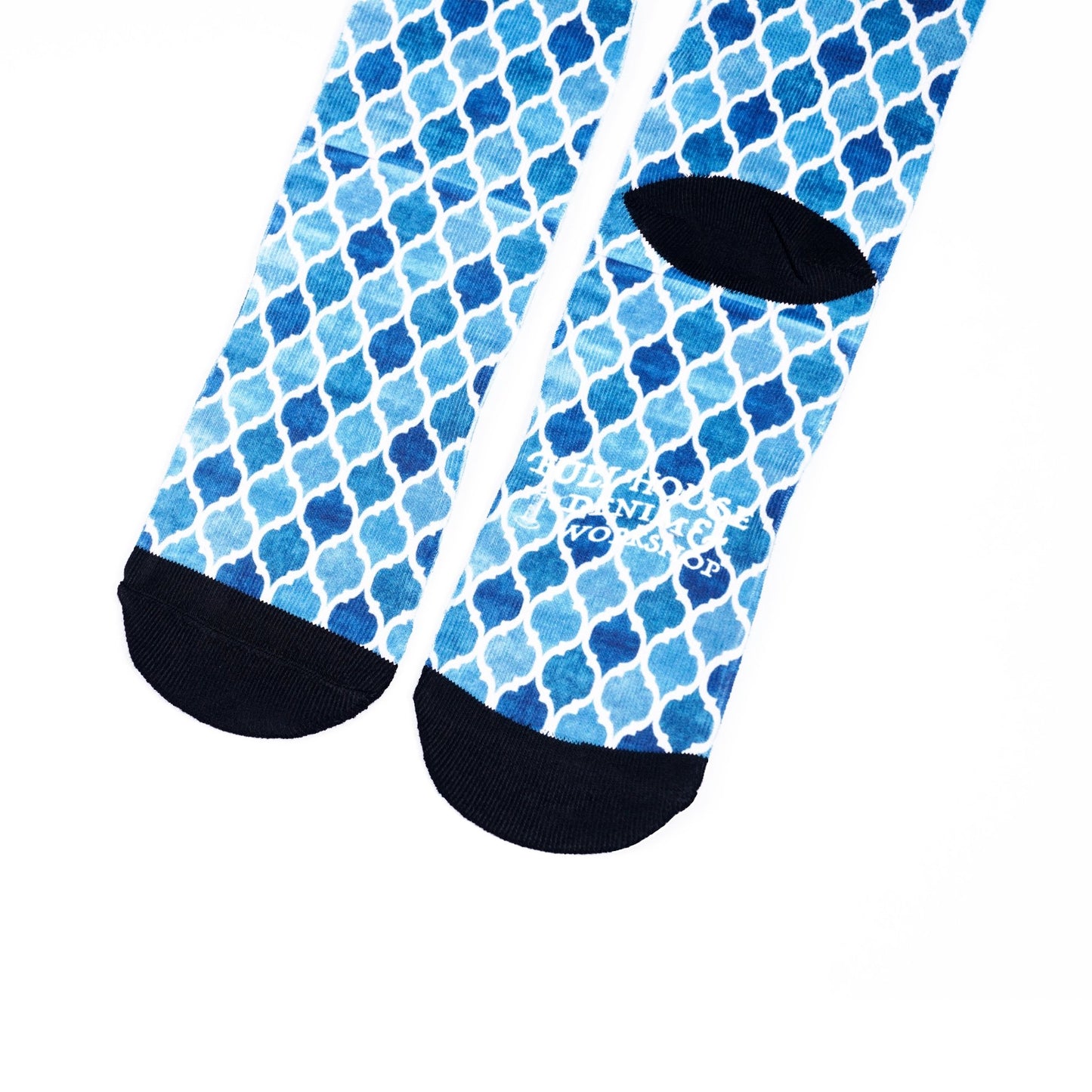 Indian Pattern Digital Print Socks(Aqua) - Full House Denim & Workshop