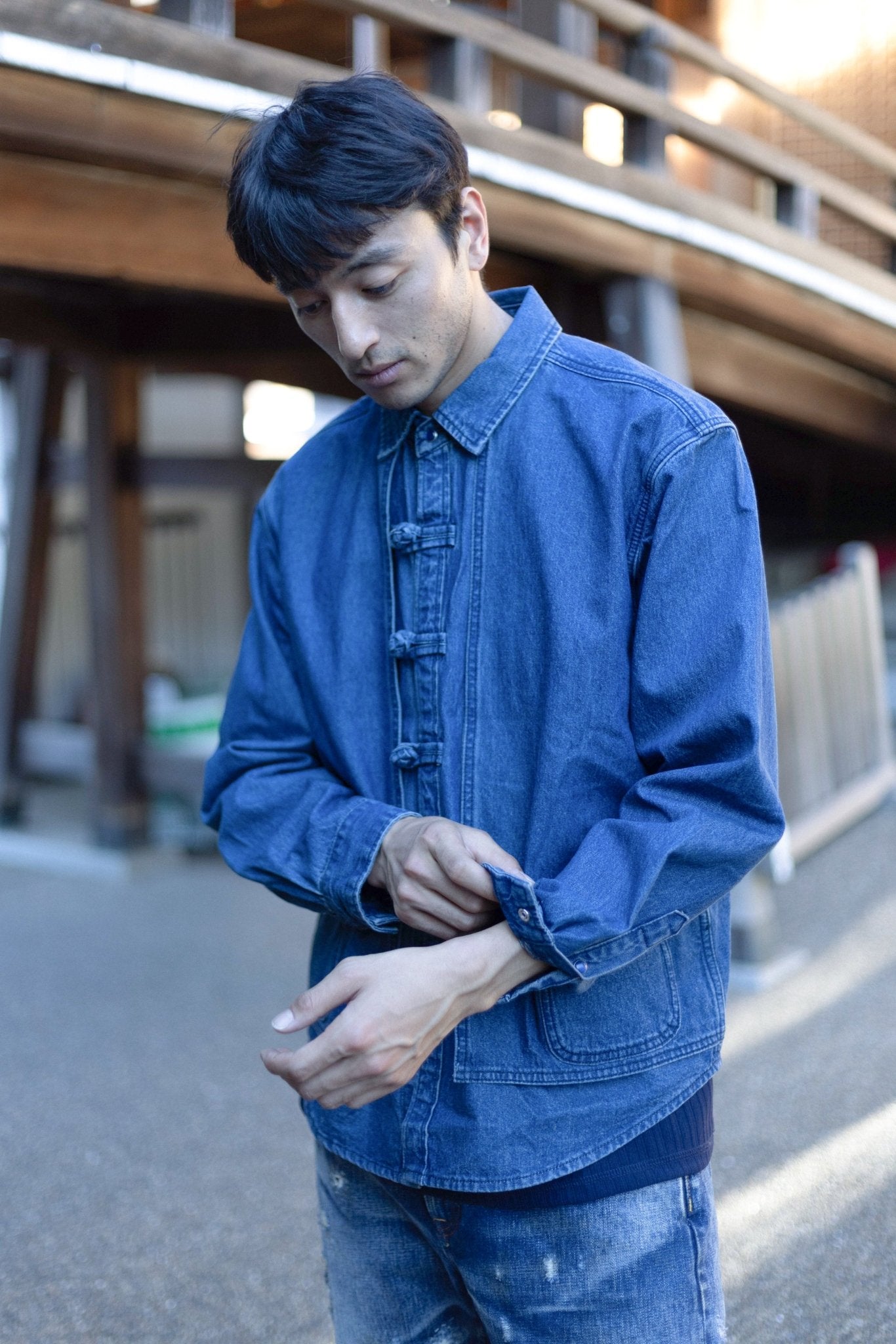 KF Layer Denim Shirt 鳥翼襟盤扣牛仔襯衫 - Full House Denim & Workshop