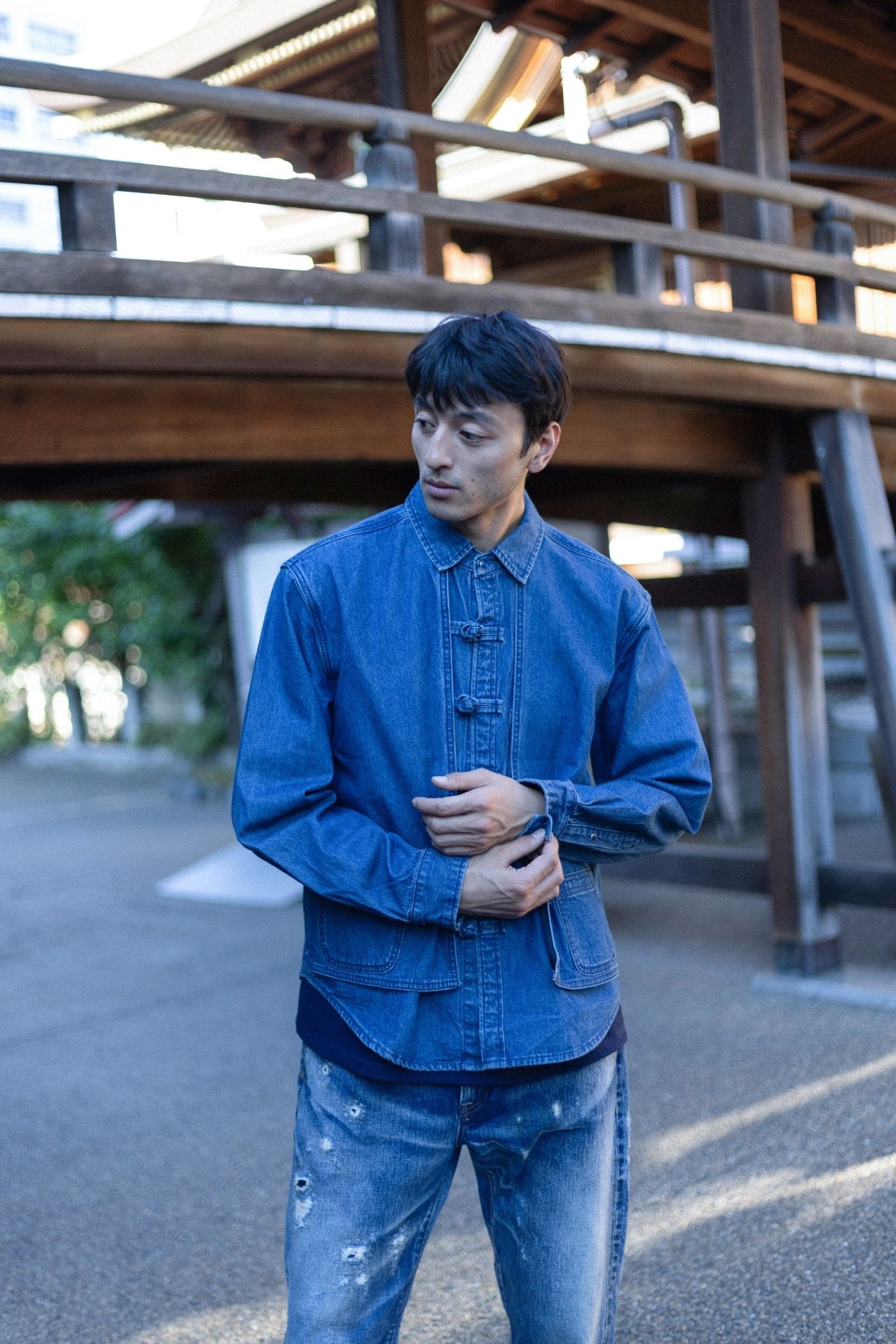 KF Layer Denim Shirt 鳥翼襟盤扣牛仔襯衫 - Full House Denim & Workshop