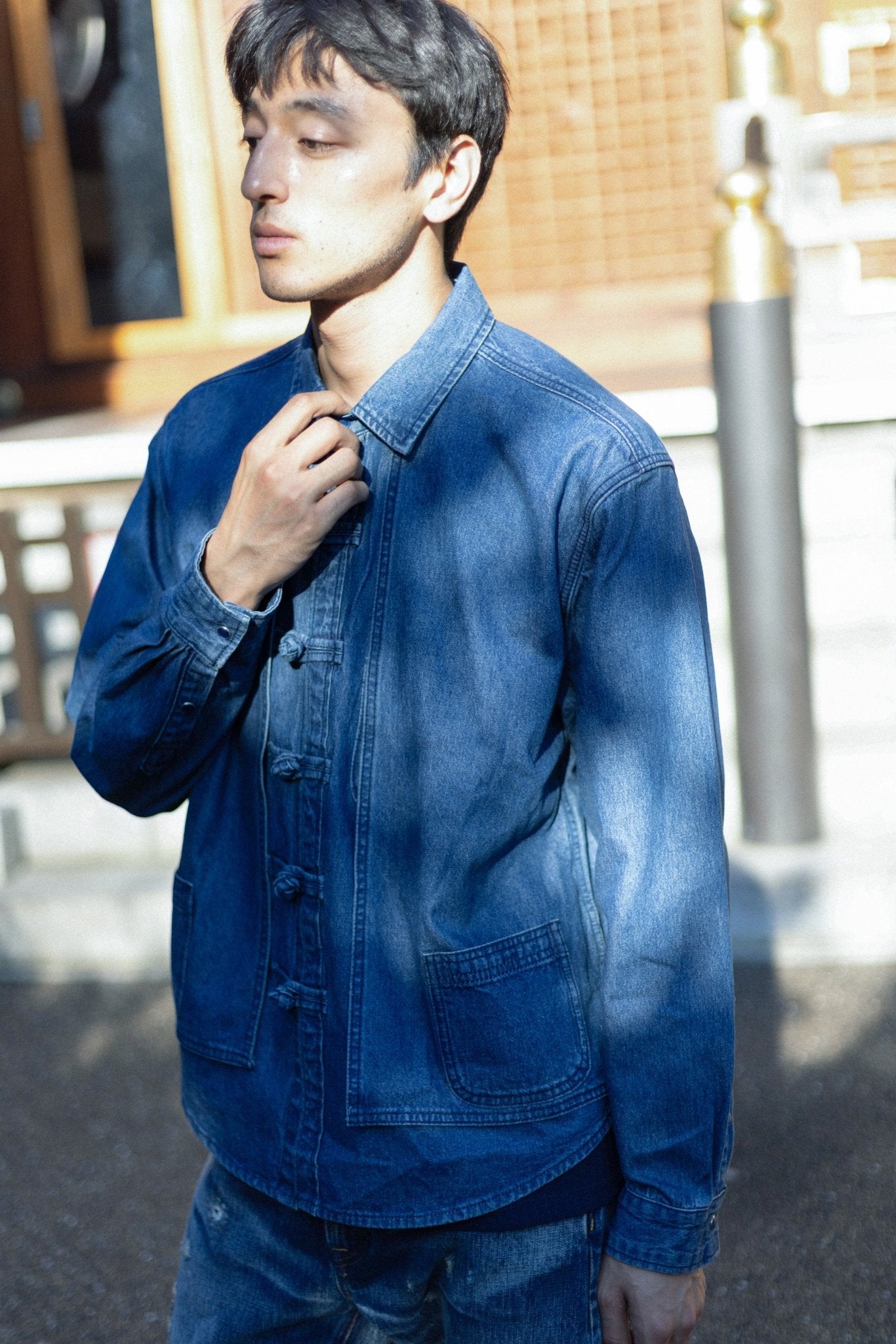 KF Layer Denim Shirt 鳥翼襟盤扣牛仔襯衫 - Full House Denim & Workshop