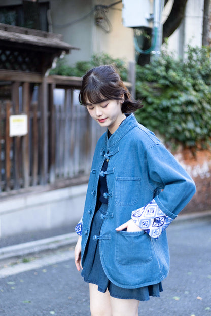 【露草色】Light Blue Washed Denim KF Jacket - Full House Denim & Workshop