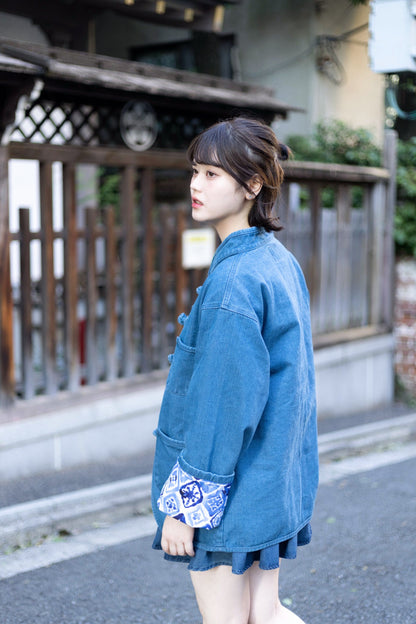 【露草色】Light Blue Washed Denim KF Jacket - Full House Denim & Workshop