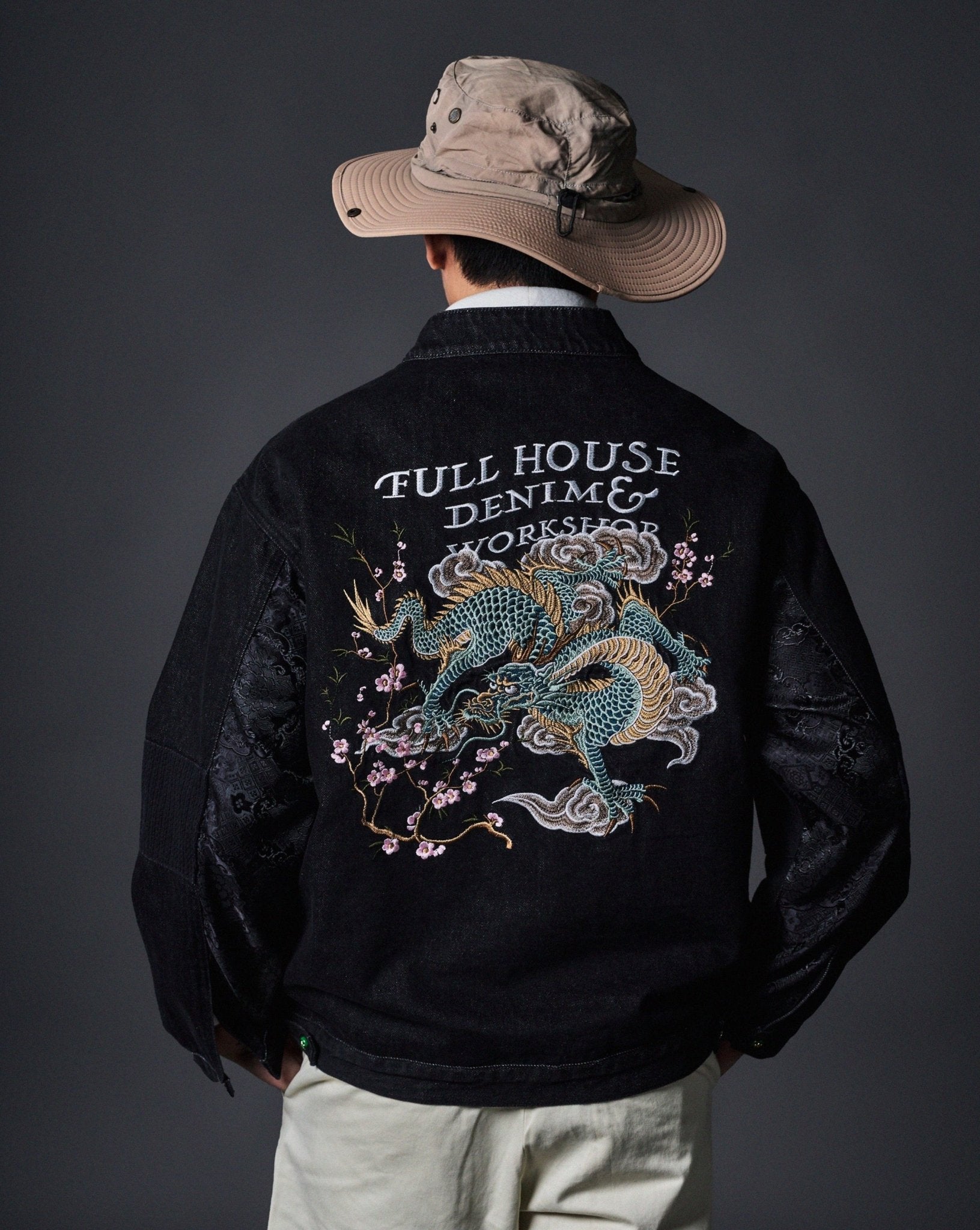 【Limited Edition】限定款 Dragon Embroidery Black Denim KF Jacket【撥雲】 - Full House Denim & Workshop