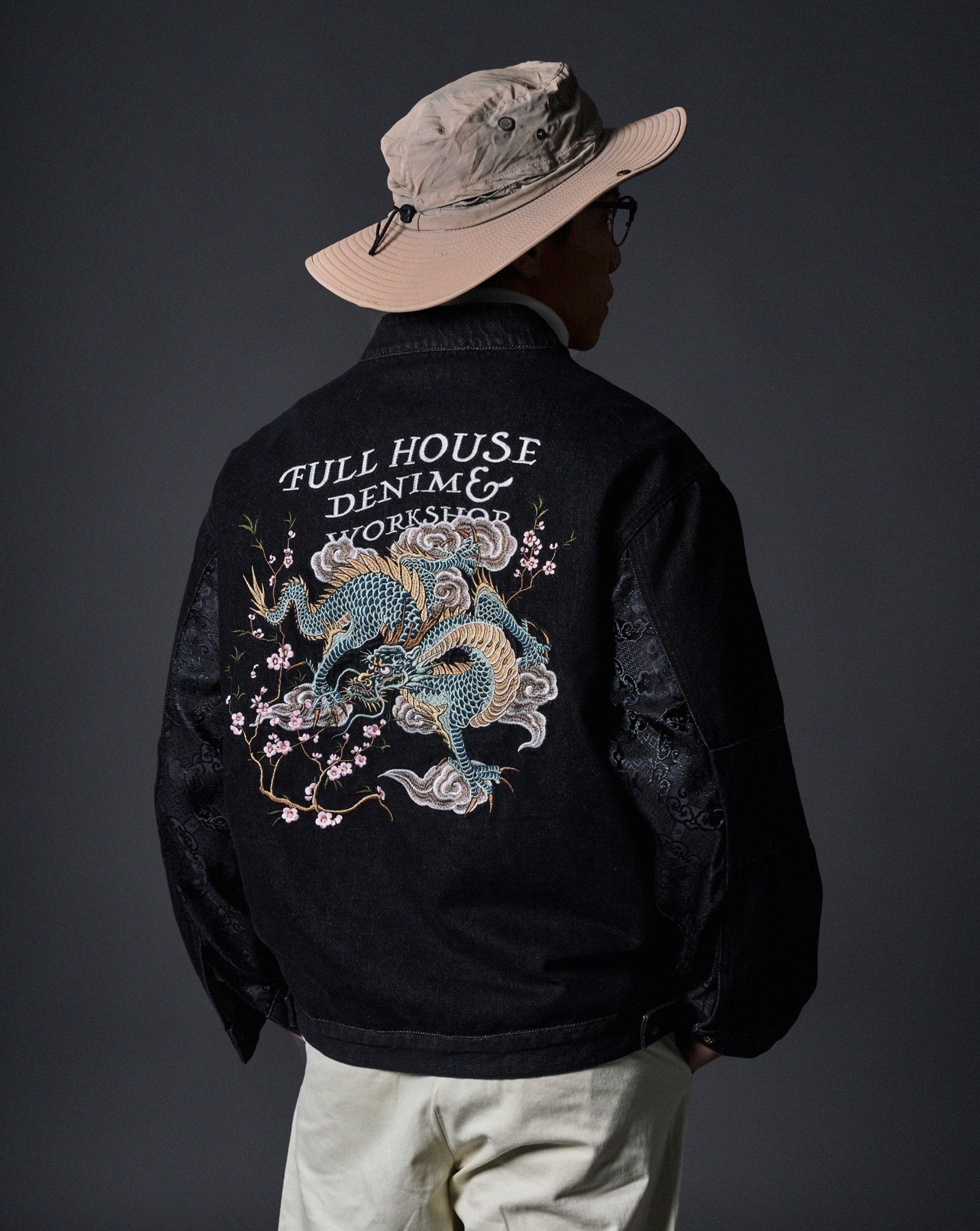 【Limited Edition】限定款 Dragon Embroidery Black Denim KF Jacket【撥雲】 - Full House Denim & Workshop