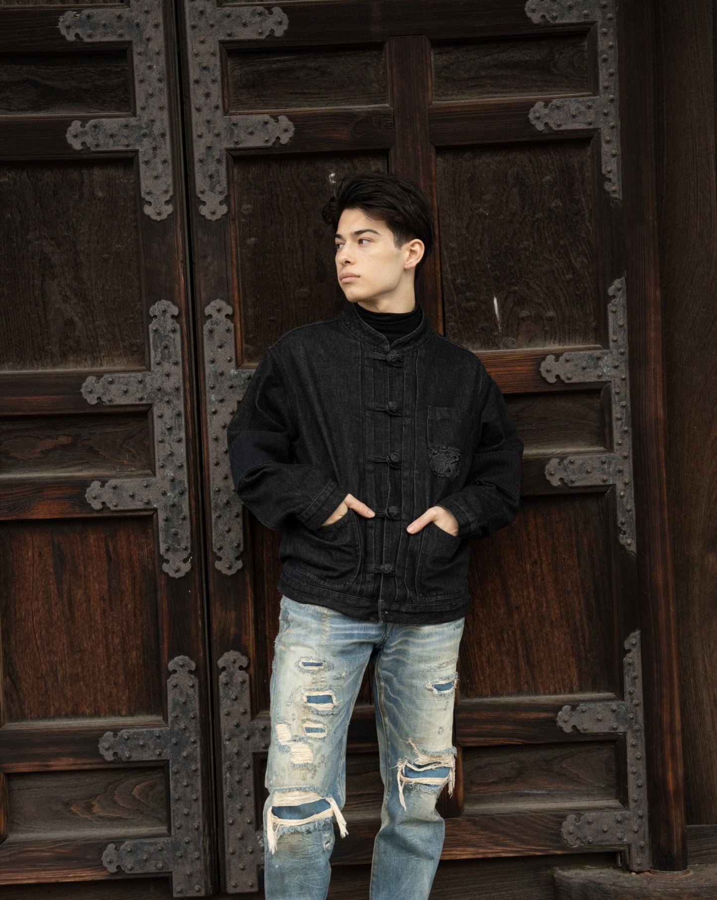 【Limited Edition】限定款 Dragon Embroidery Black Denim KF Jacket【撥雲】 - Full House Denim & Workshop