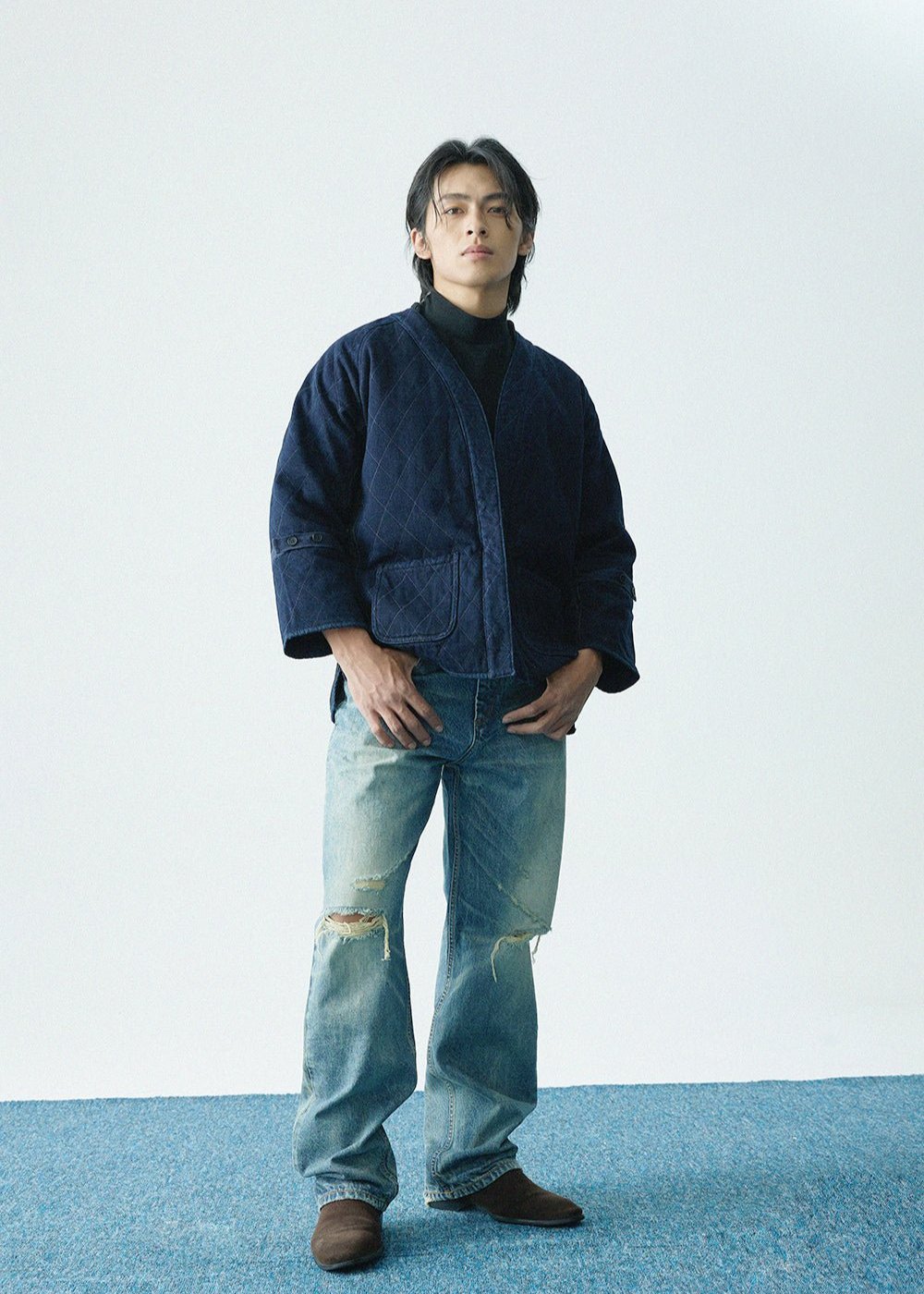 【Limited Edition】Wealth Serpent Embroidery Double Sided Haori【玉京子】 - Full House Denim & Workshop