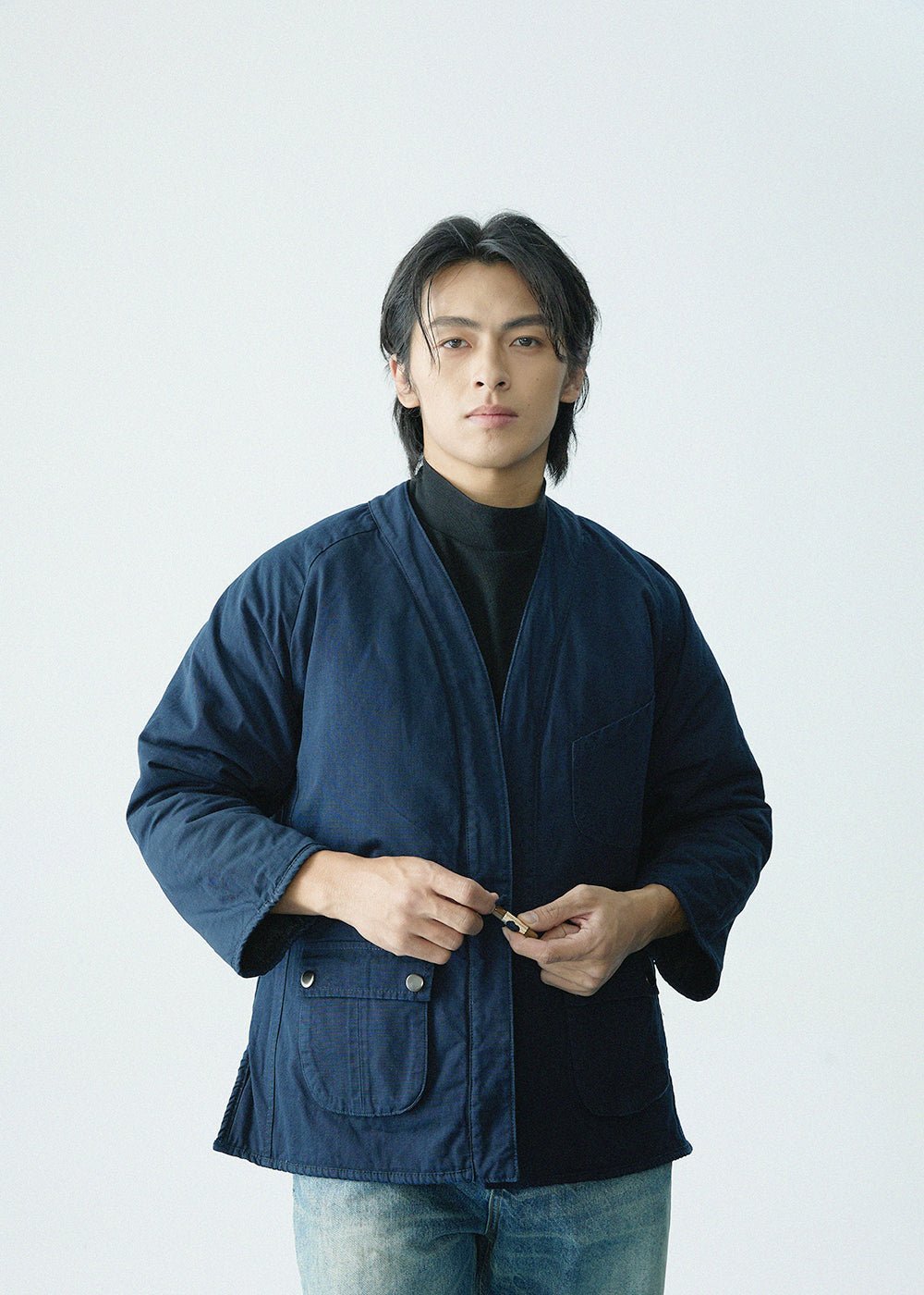 【Limited Edition】Wealth Serpent Embroidery Double Sided Haori【玉京子】 - Full House Denim & Workshop