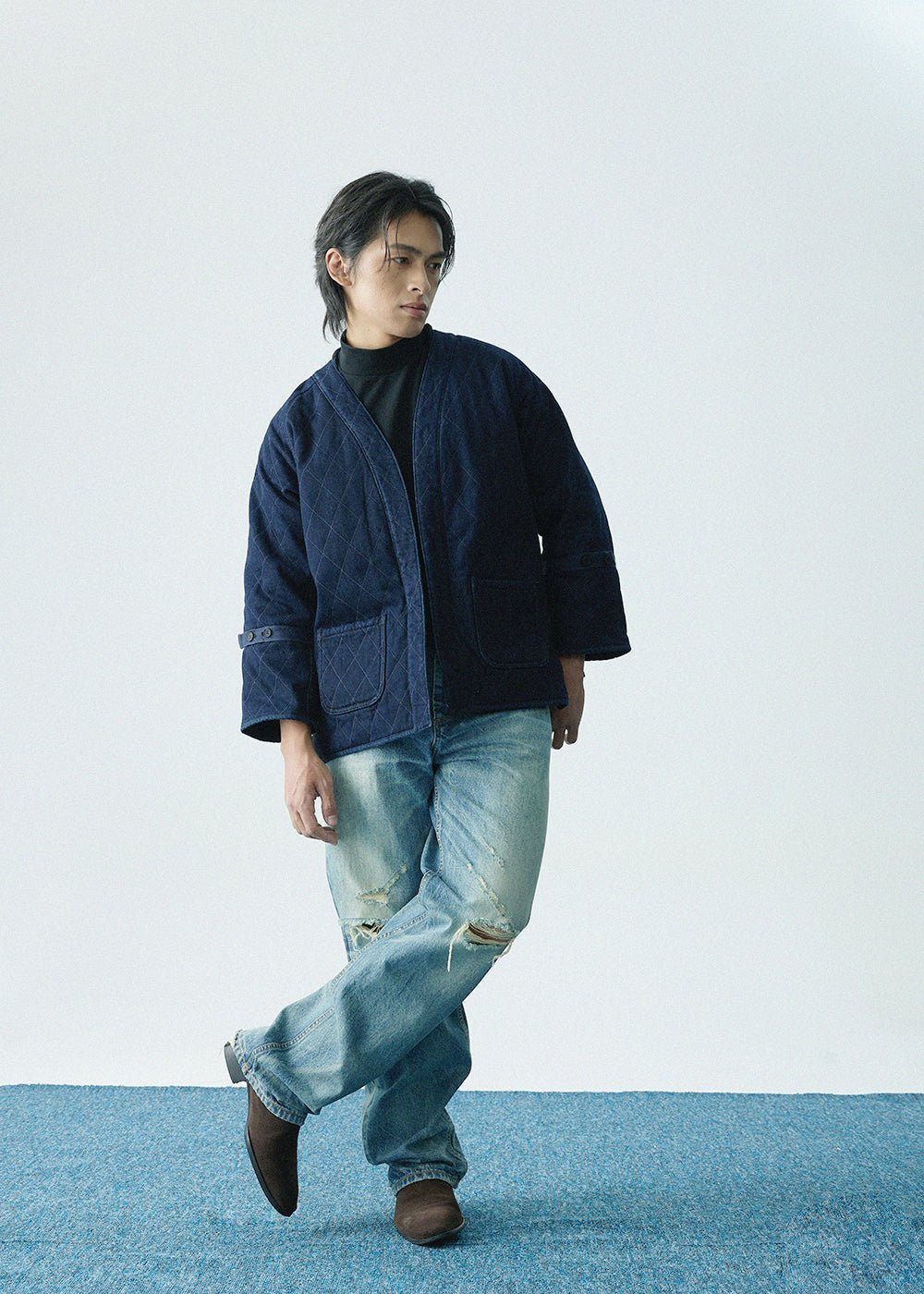 【Limited Edition】Wealth Serpent Embroidery Double Sided Haori【玉京子】 - Full House Denim & Workshop