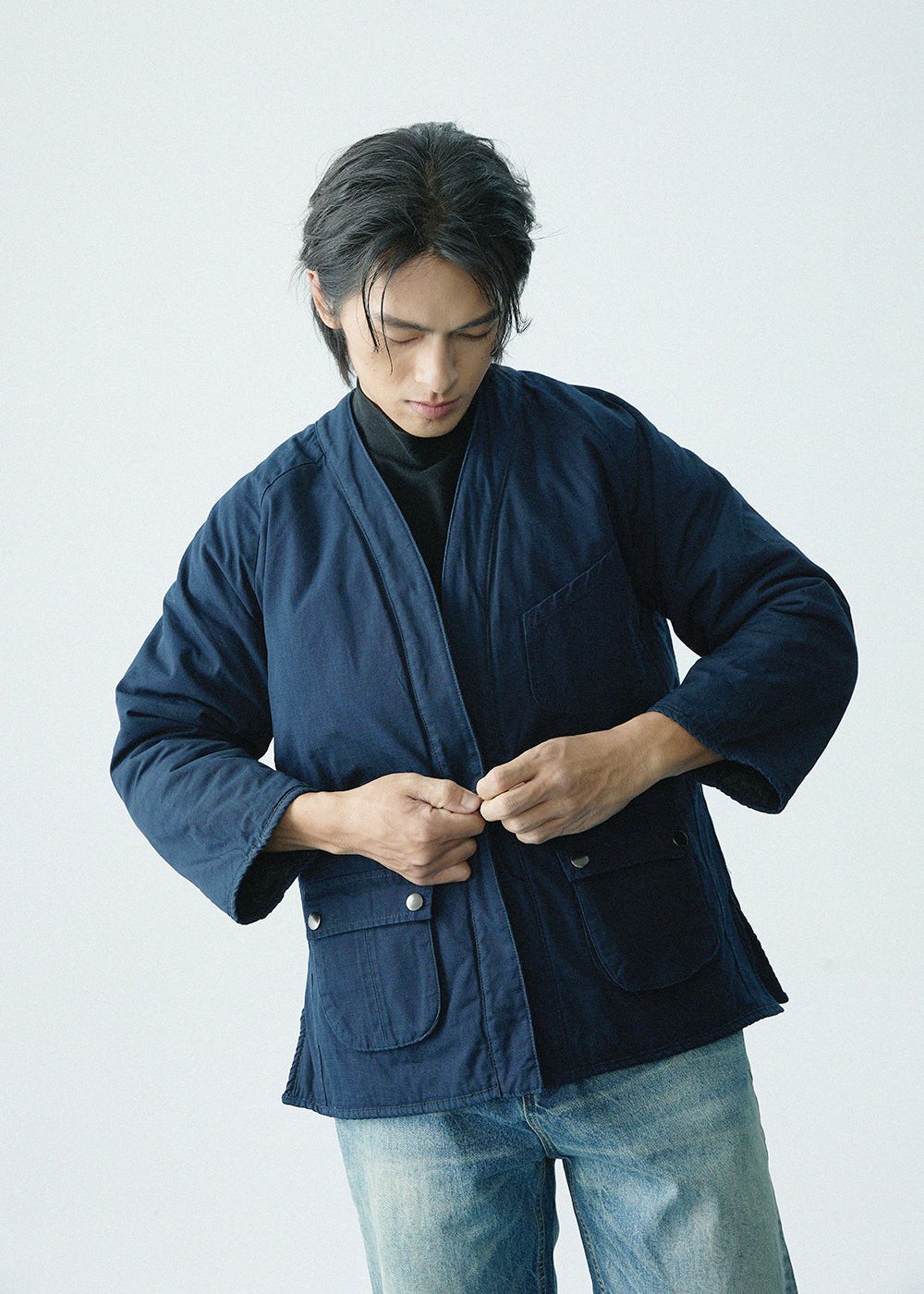 【Limited Edition】Wealth Serpent Embroidery Double Sided Haori【玉京子】 - Full House Denim & Workshop