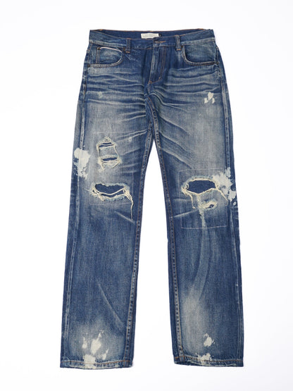 【訂製】No.1 13oz. Dirty Washed Damaged Jeans - Full House Denim & Workshop