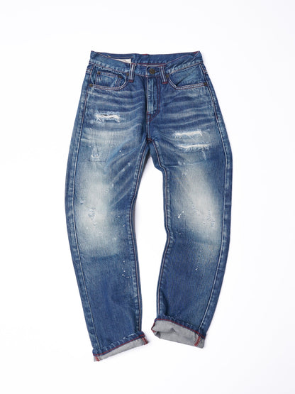 【訂製】No.29 Damaged Washed Slim Fit Jeans - Full House Denim & Workshop