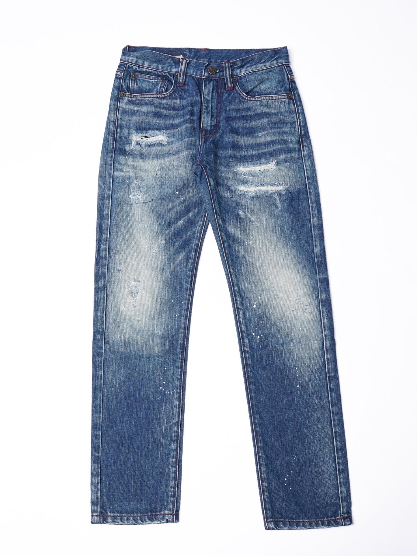 【訂製】No.29 Damaged Washed Slim Fit Jeans - Full House Denim & Workshop