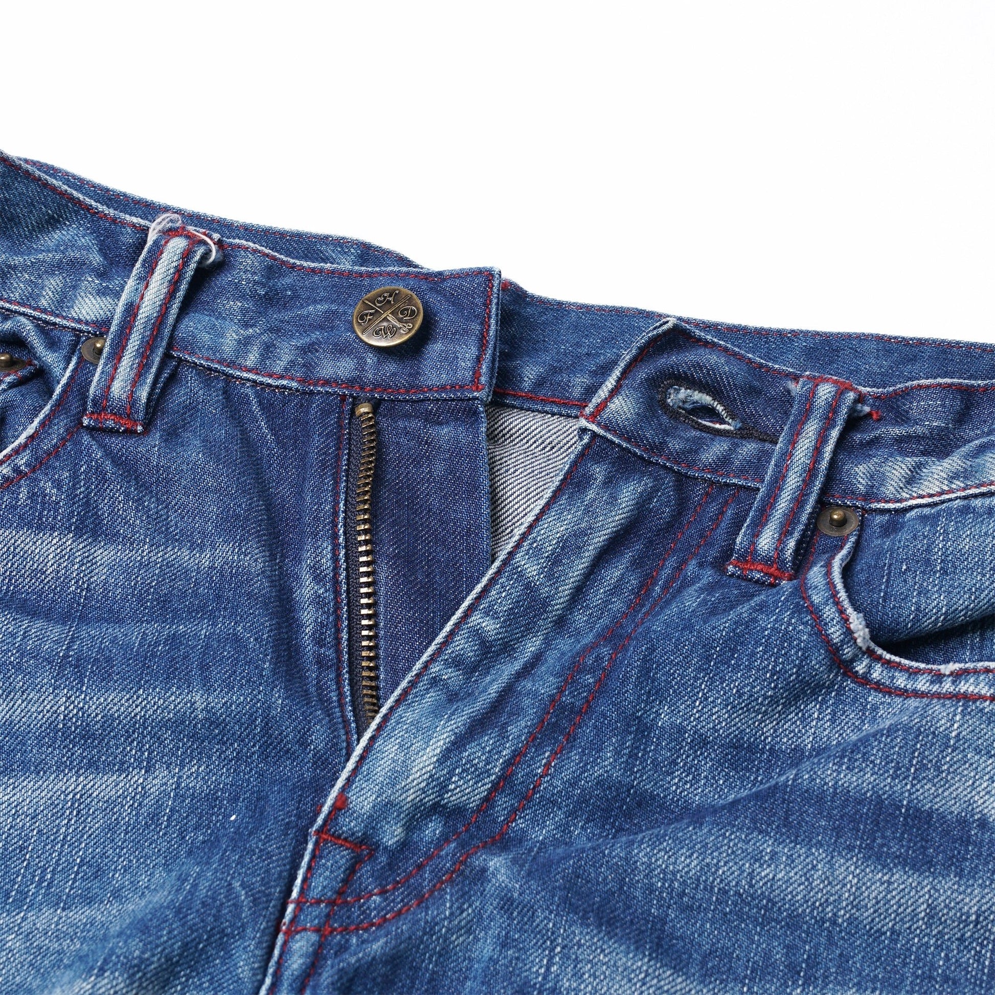 【訂製】No.29 Damaged Washed Slim Fit Jeans - Full House Denim & Workshop