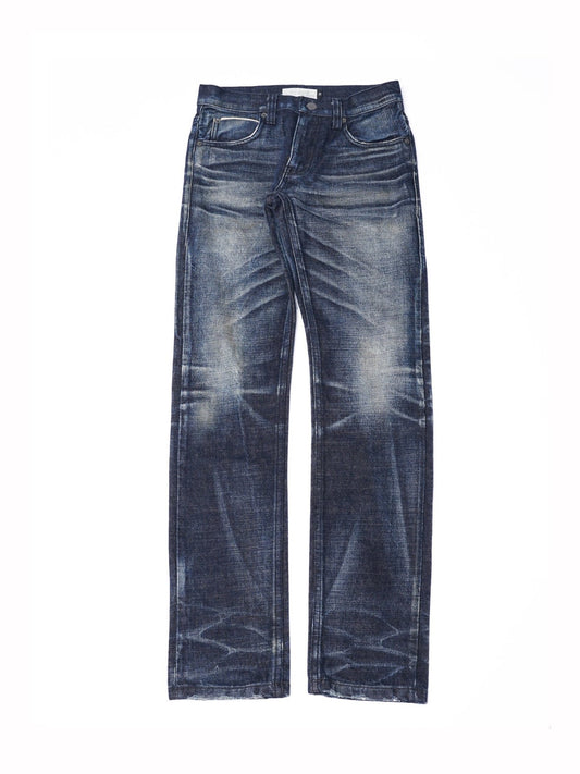 【訂製】No.4 Dark Blue Washed Slim Cut Jeans - Full House Denim & Workshop