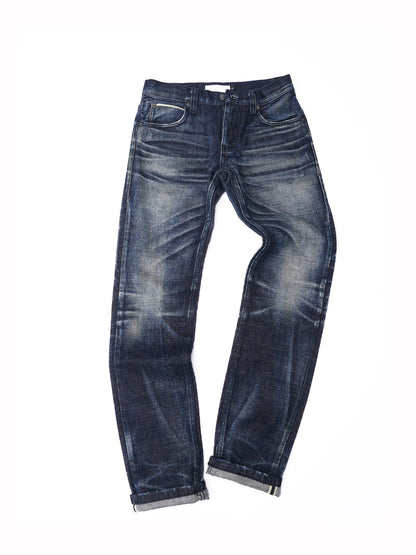 【訂製】No.4 Dark Blue Washed Slim Cut Jeans - Full House Denim & Workshop