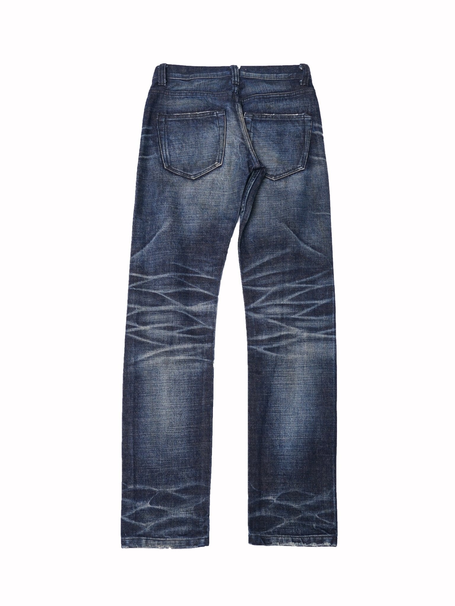 【訂製】No.4 Dark Blue Washed Slim Cut Jeans - Full House Denim & Workshop