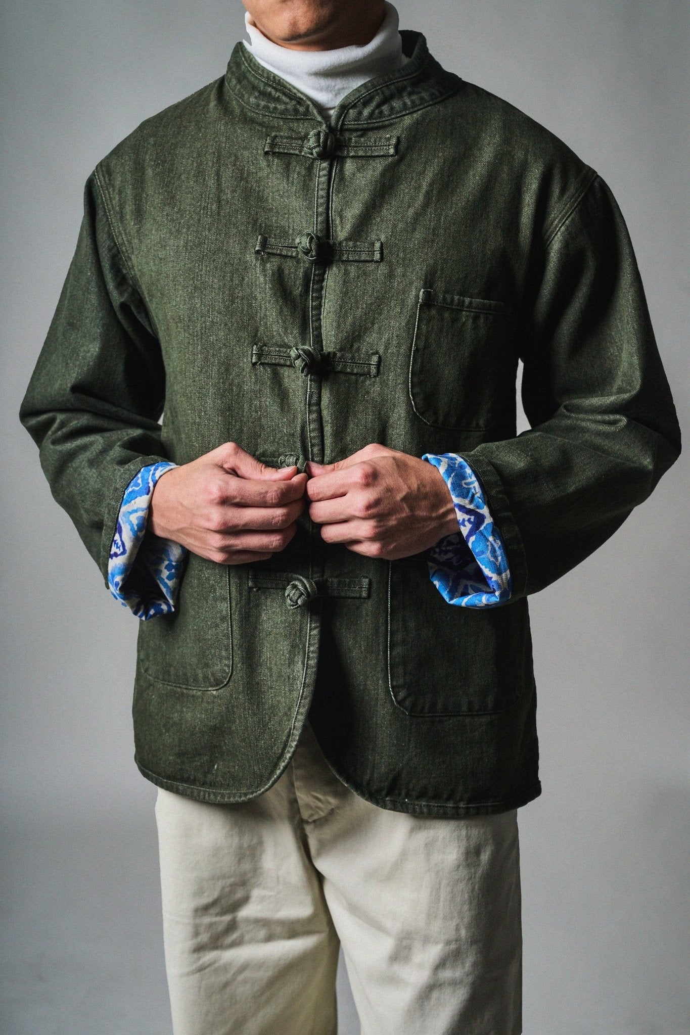 【千歲松綠】 Pine Green Washed Denim KF Jacket - Full House Denim & Workshop