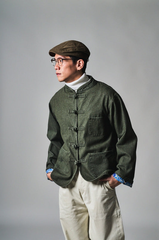 【千歲松綠】 Pine Green Washed Denim KF Jacket - Full House Denim & Workshop