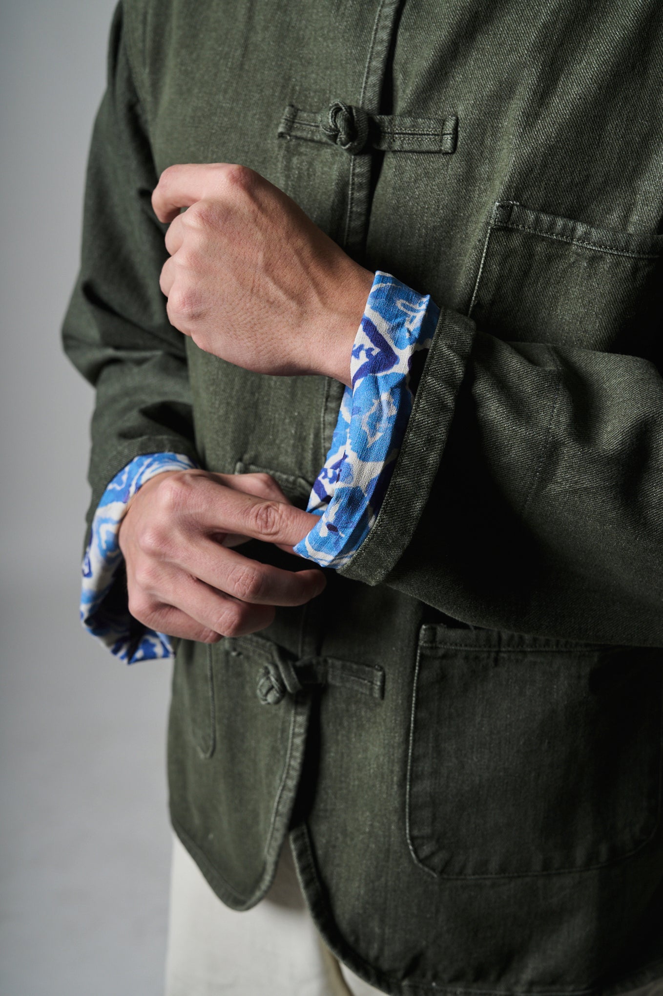 【千歲松綠】 Pine Green Washed Denim KF Jacket - Full House Denim & Workshop