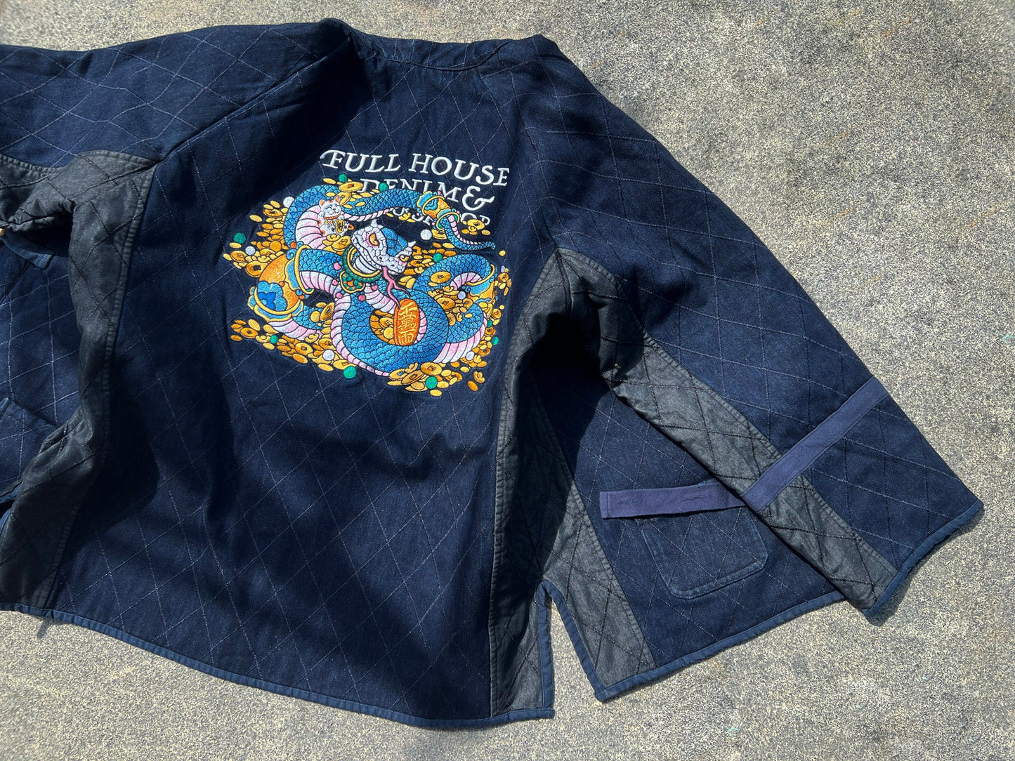 Pre - Order 預售開啟【Limited Edition】Wealth Serpent Embroidery Double Sided Haori【玉京子】 - Full House Denim & Workshop