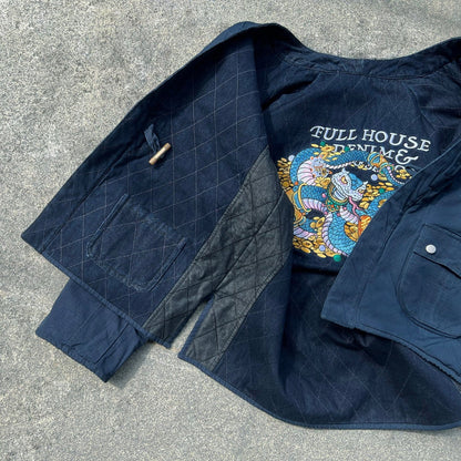 【Limited Edition】Wealth Serpent Embroidery Double Sided Haori【玉京子】 - Full House Denim & Workshop