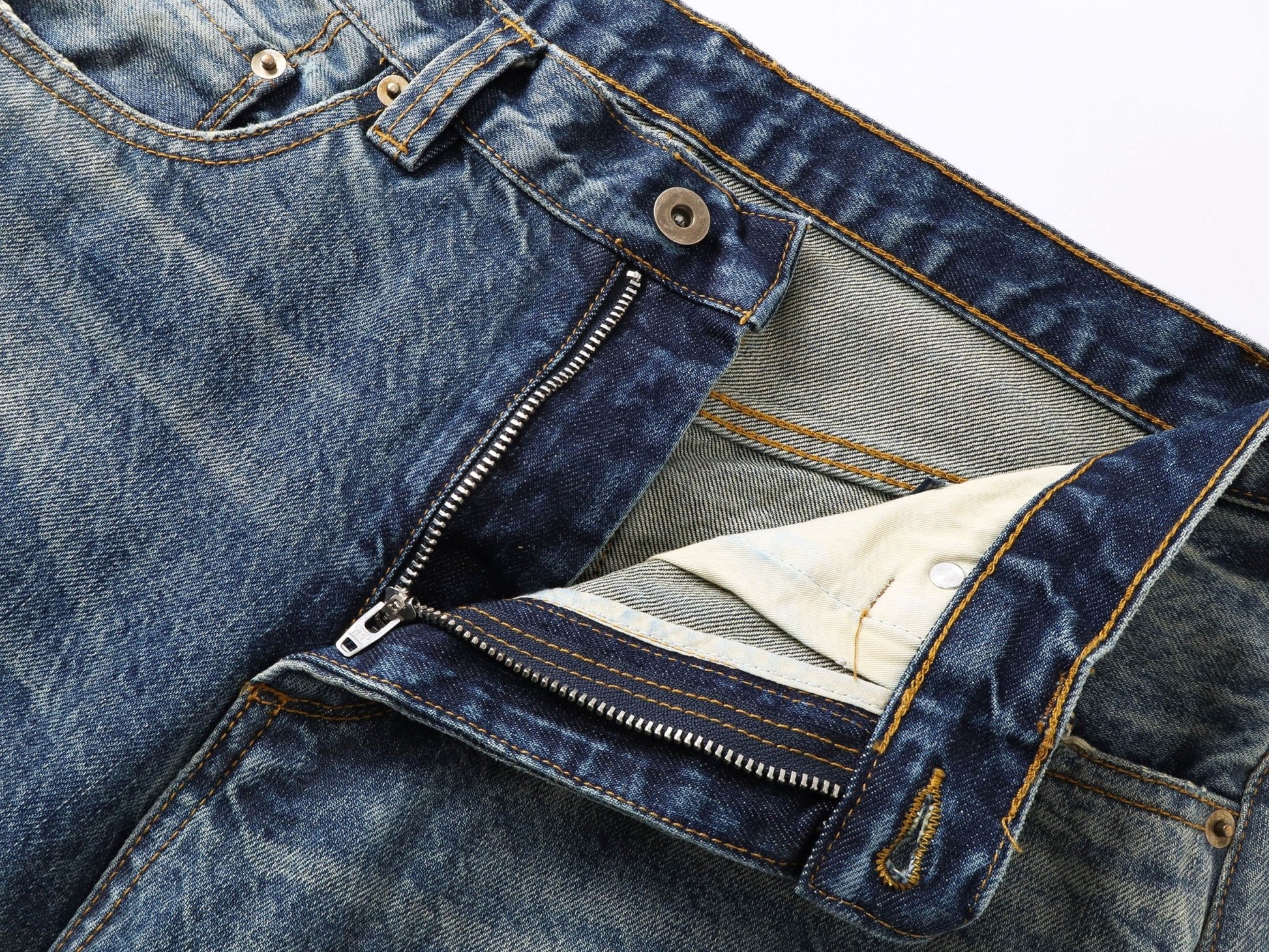 【Pre - Order】1995 Distressed Washed Selvage Straight Leg Jeans - Full House Denim & Workshop